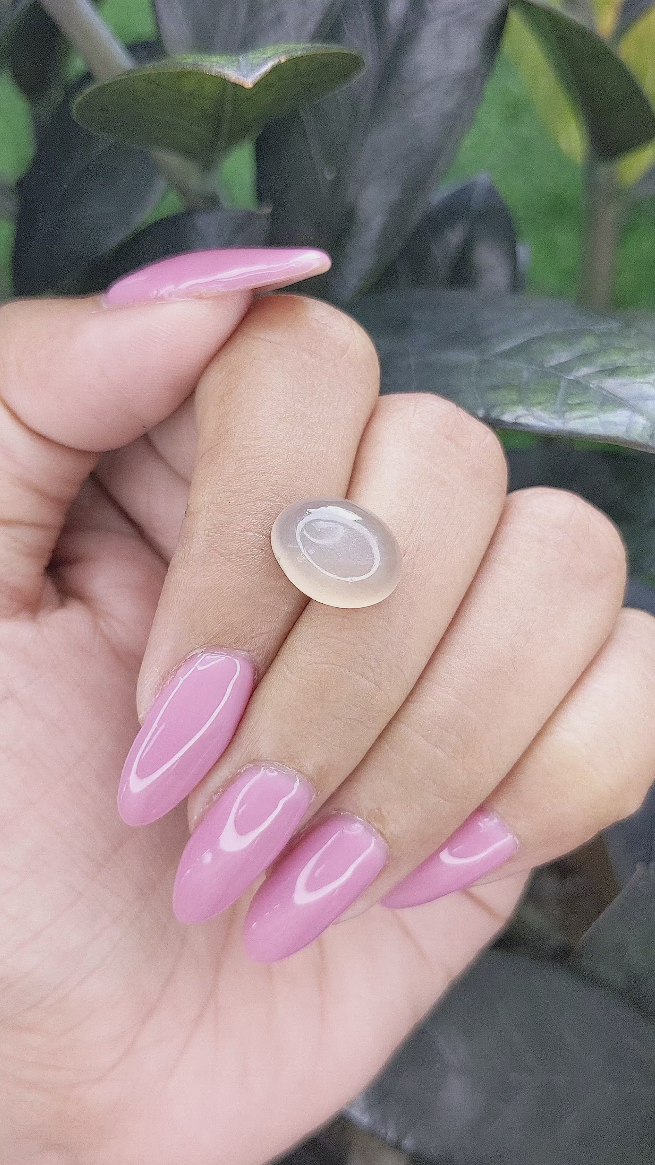 6.10 Ct. Cabochon Moonstone from Ceylon (Sri Lanka) Size Video