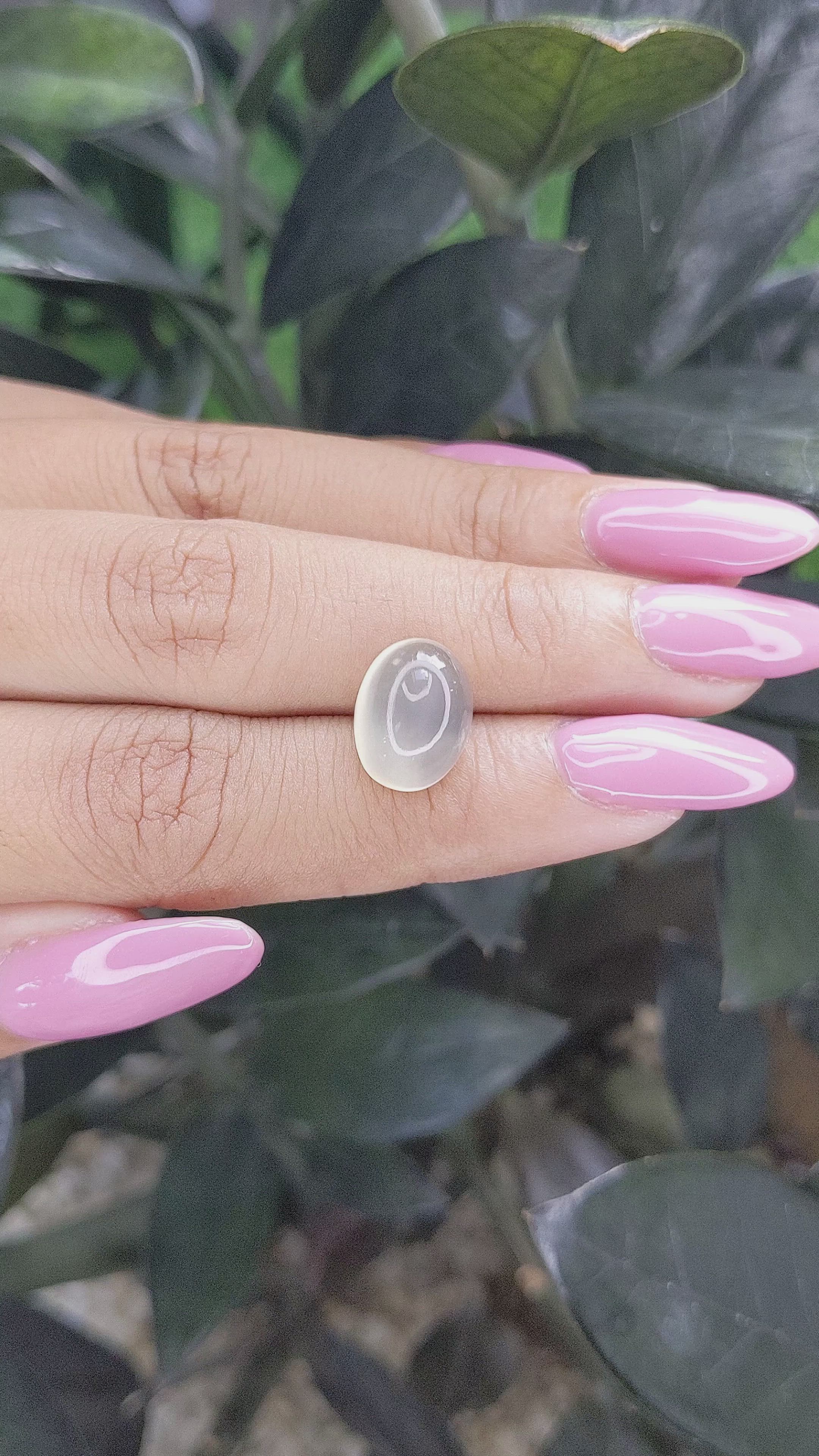 5.61 Ct. Cabochon Moonstone from Ceylon (Sri Lanka) Size Video