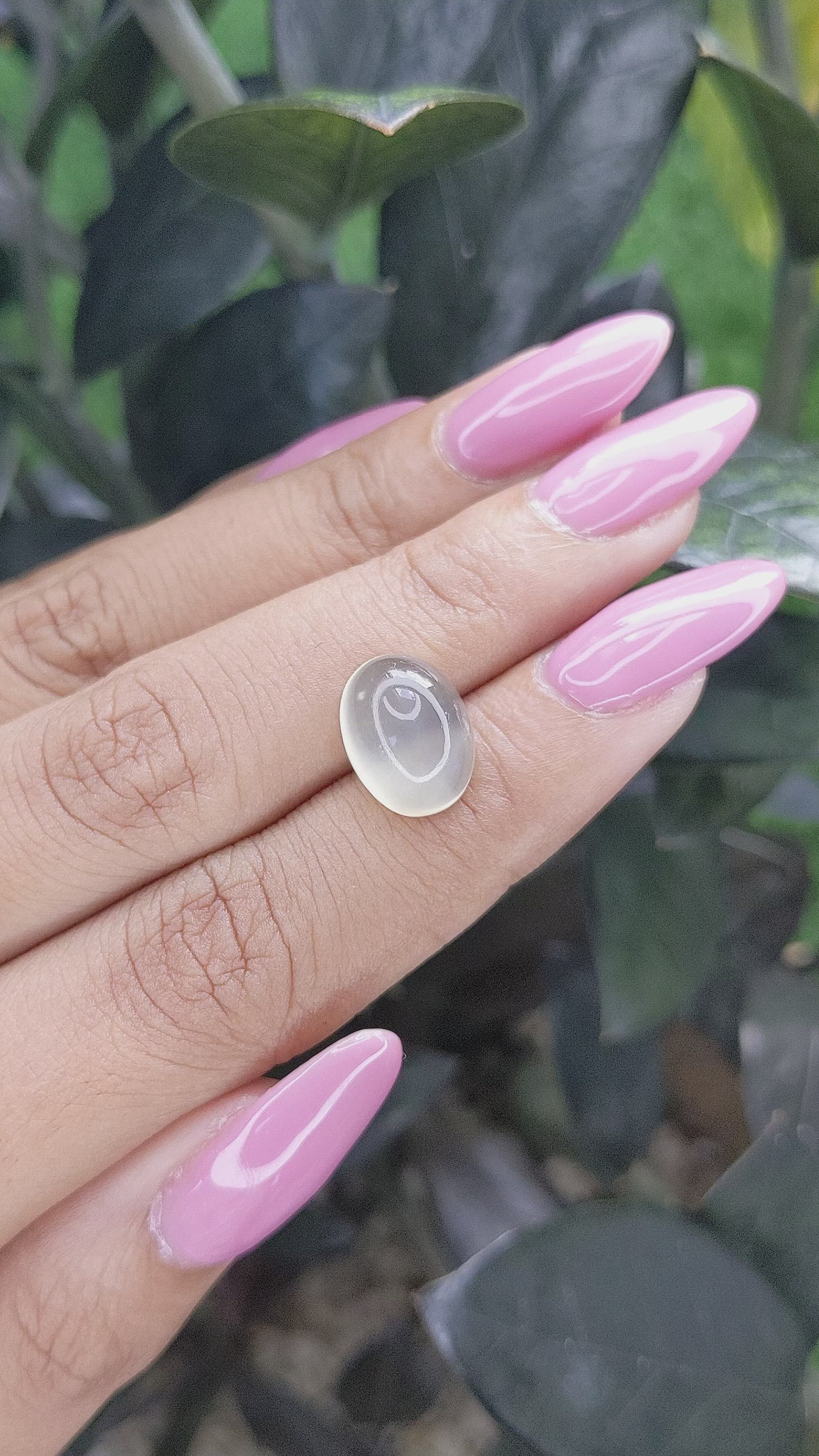 5.61 Ct. Cabochon Moonstone from Ceylon (Sri Lanka) Size Video