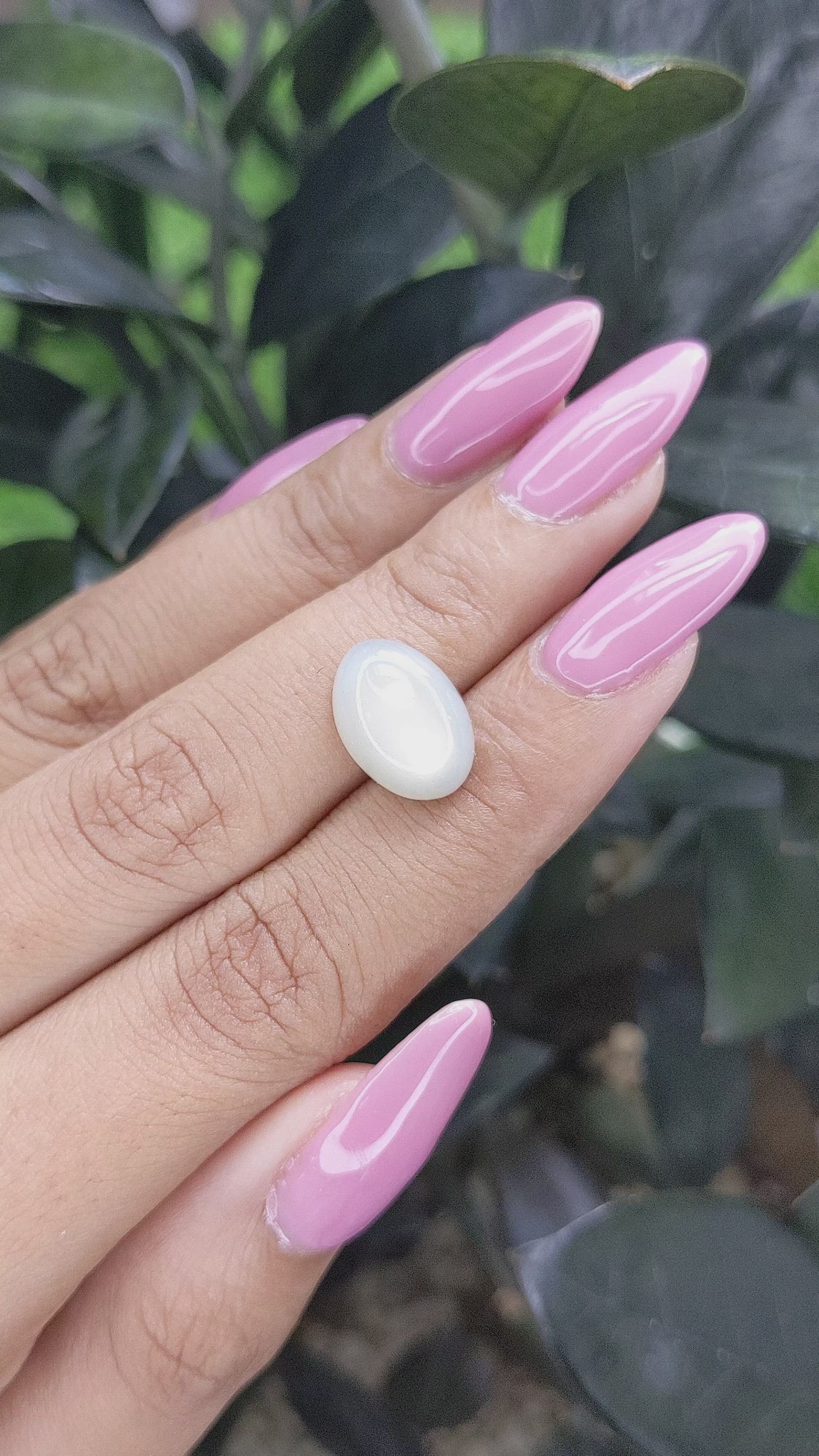 6.19 Ct. Cabochon Moonstone from Ceylon (Sri Lanka) Size Video