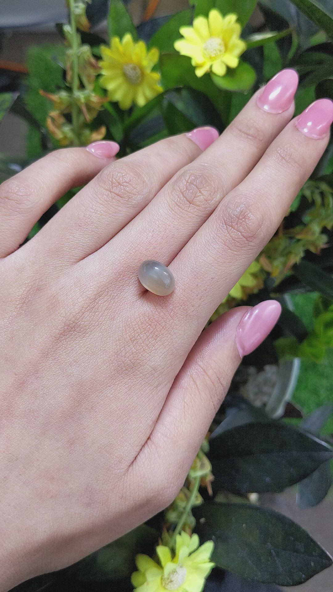 6.55 Ct. Cabochon Moonstone from Ceylon (Sri Lanka) Size Video