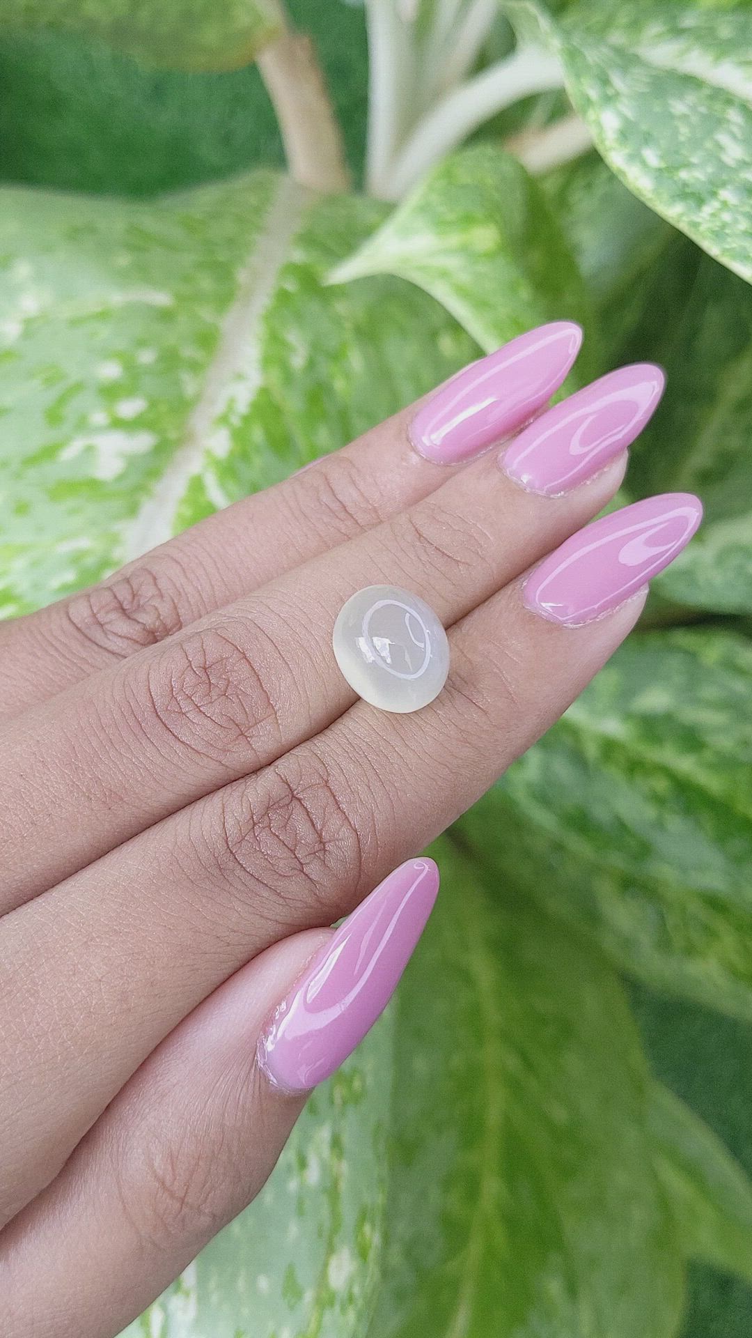 8.14 Ct. Cabochon Moonstone from Ceylon (Sri Lanka) Size Video