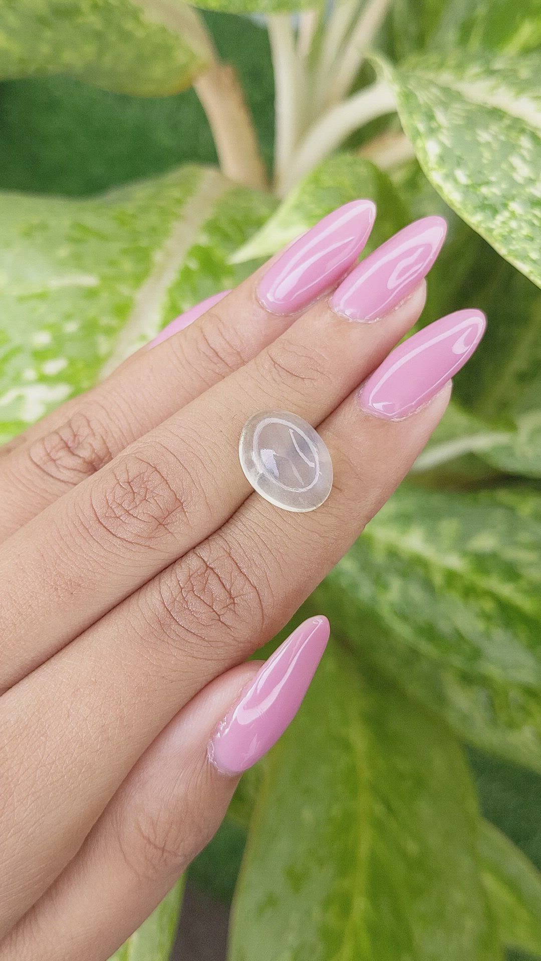 7.47 Ct. Cabochon Moonstone from Ceylon (Sri Lanka) Size Video