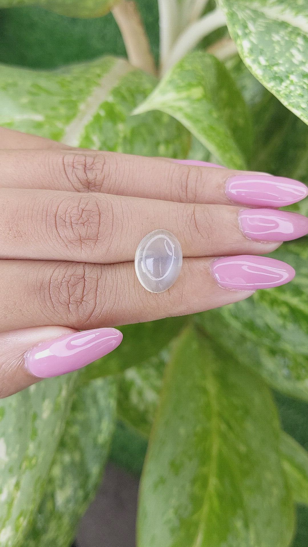 7.47 Ct. Cabochon Moonstone from Ceylon (Sri Lanka) Size Video