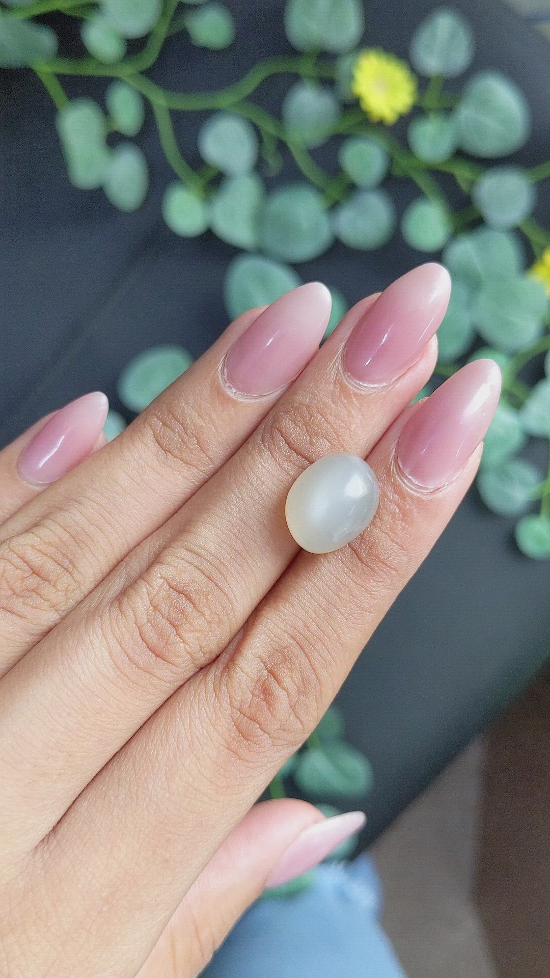 10.77 Ct. Cabochon Moonstone from Ceylon (Sri Lanka) Size Video