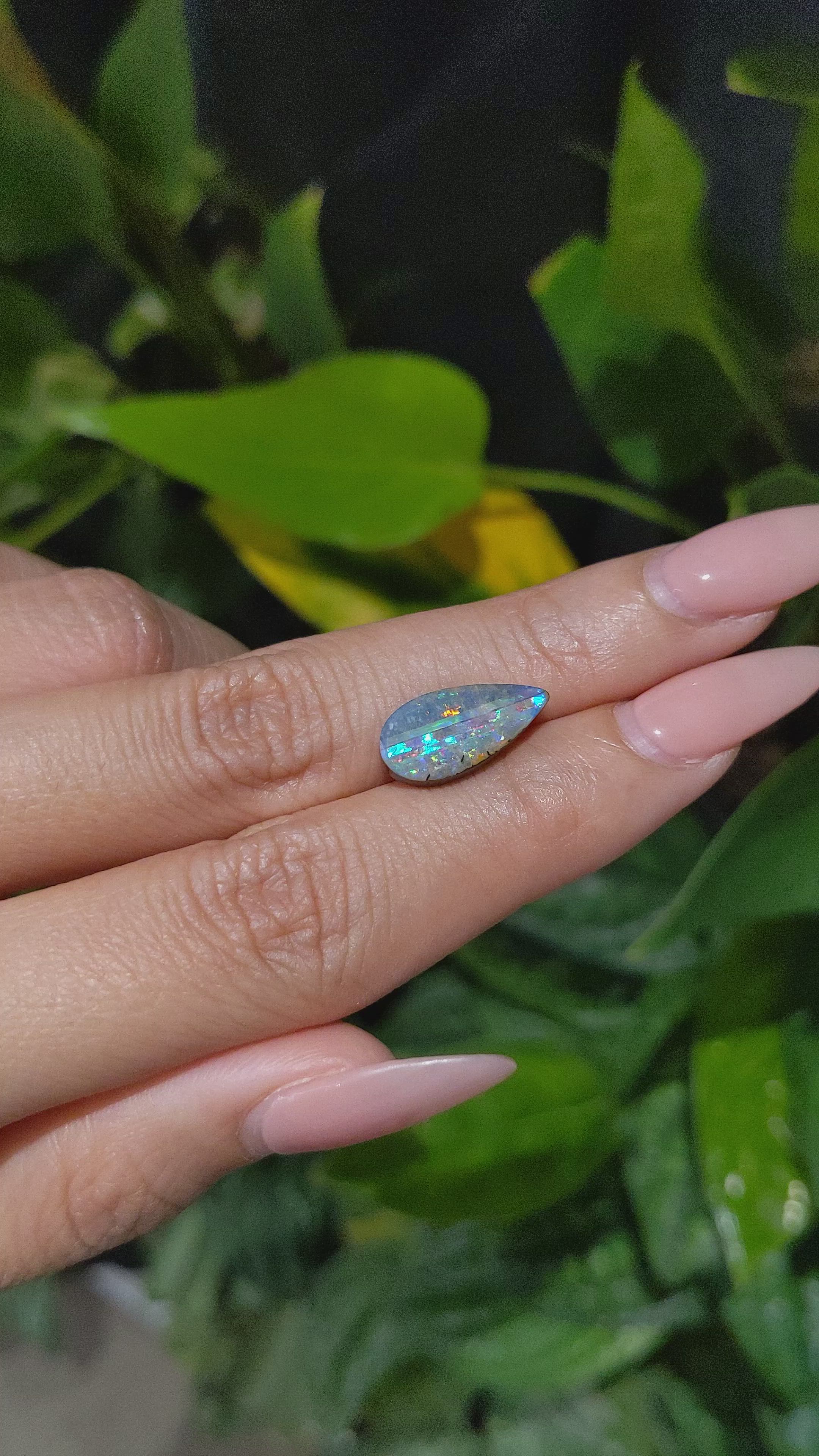 4.29 Ct. Cabochon Boulder Opal from Australia Size Video