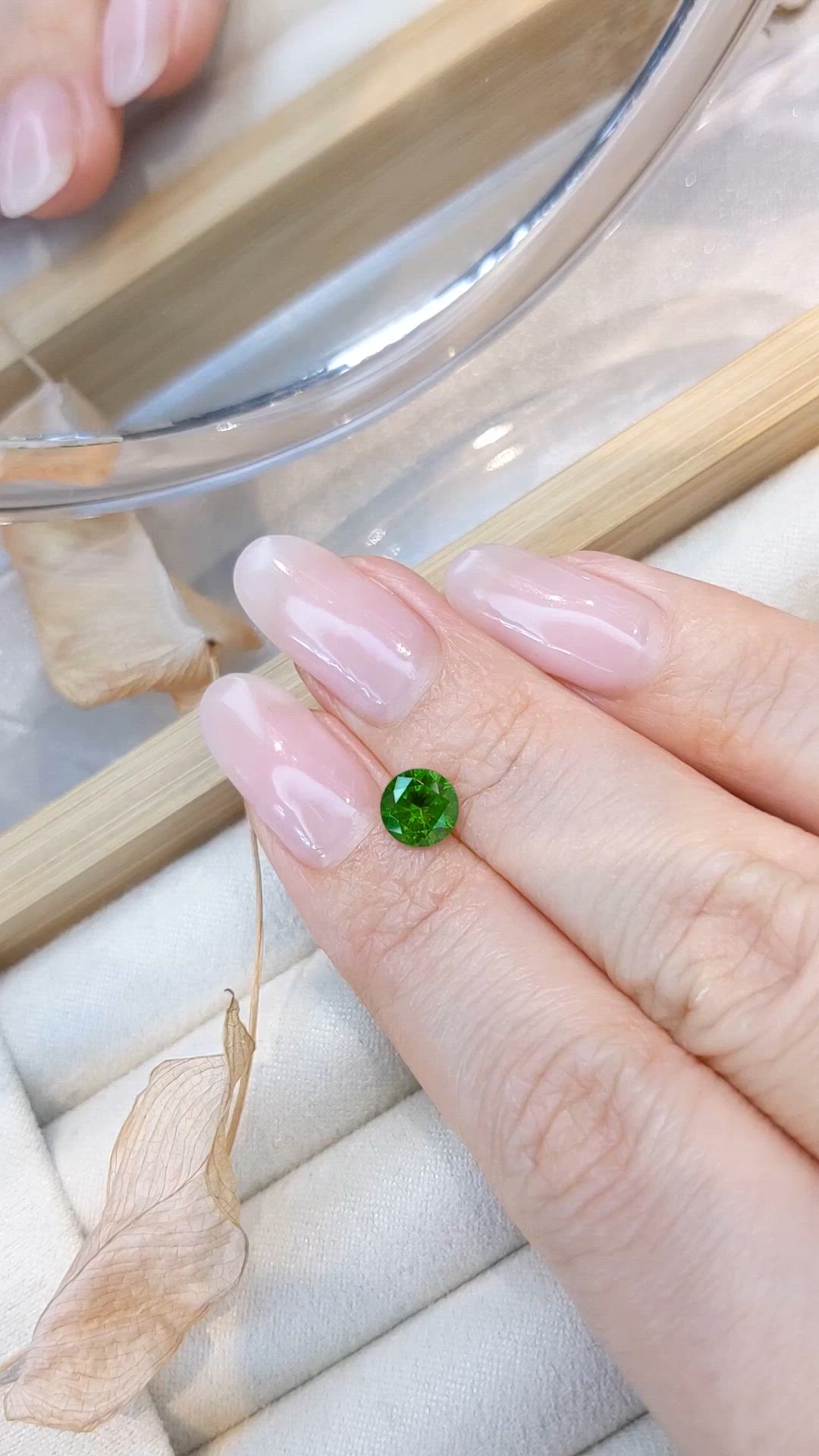 1.01 Ct. Green Demantoid Garnet from Russia Size Video