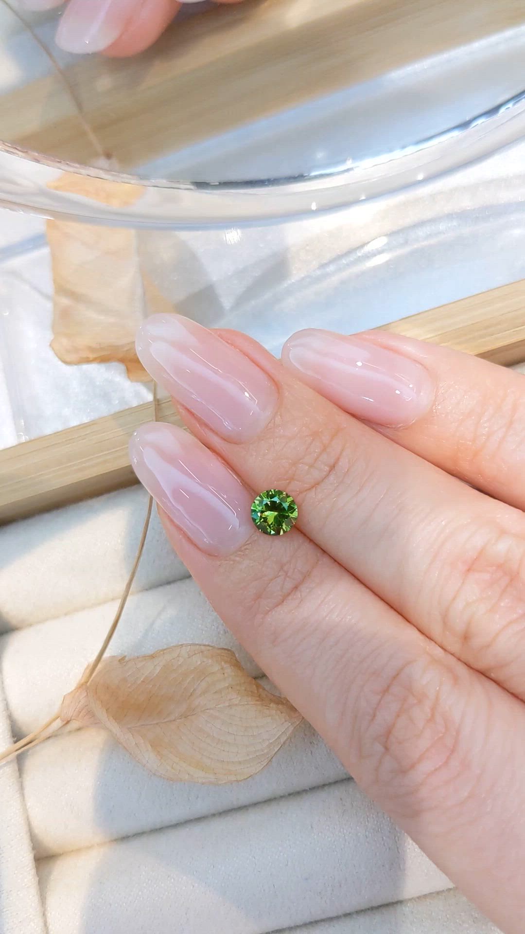 0.69 Ct. Green Demantoid Garnet from Russia Size Video
