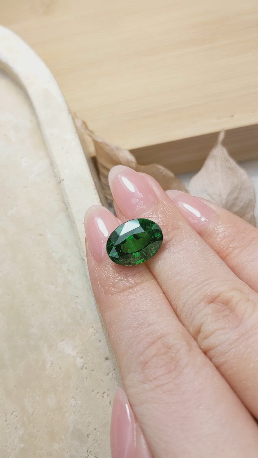 9.06 Ct. Tsavorite Garnet from Tanzania Size Video