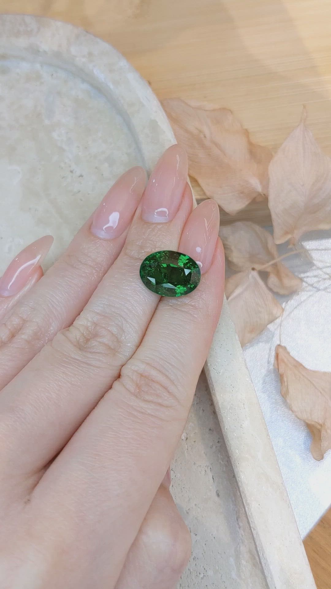 9.06 Ct. Tsavorite Garnet from Tanzania Size Video