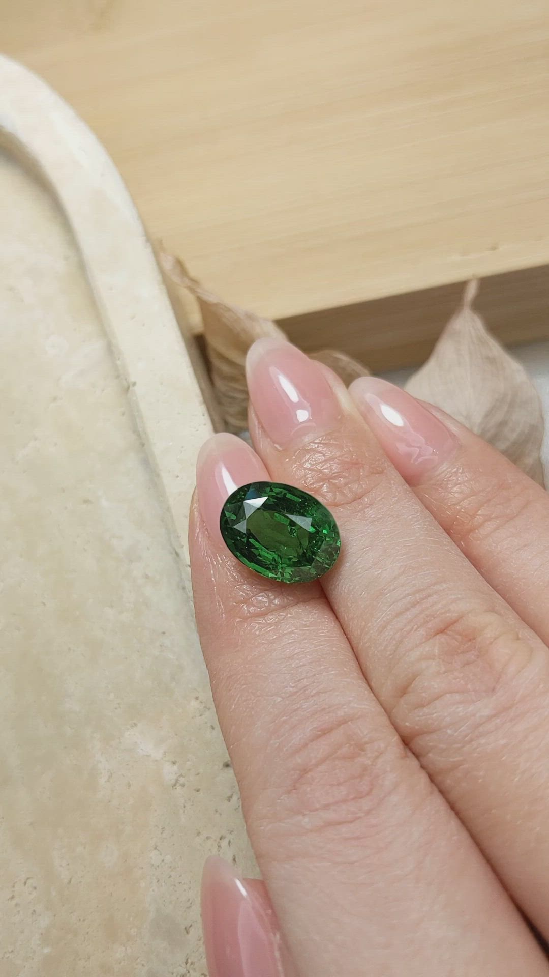 9.06 Ct. Tsavorite Garnet from Tanzania Size Video