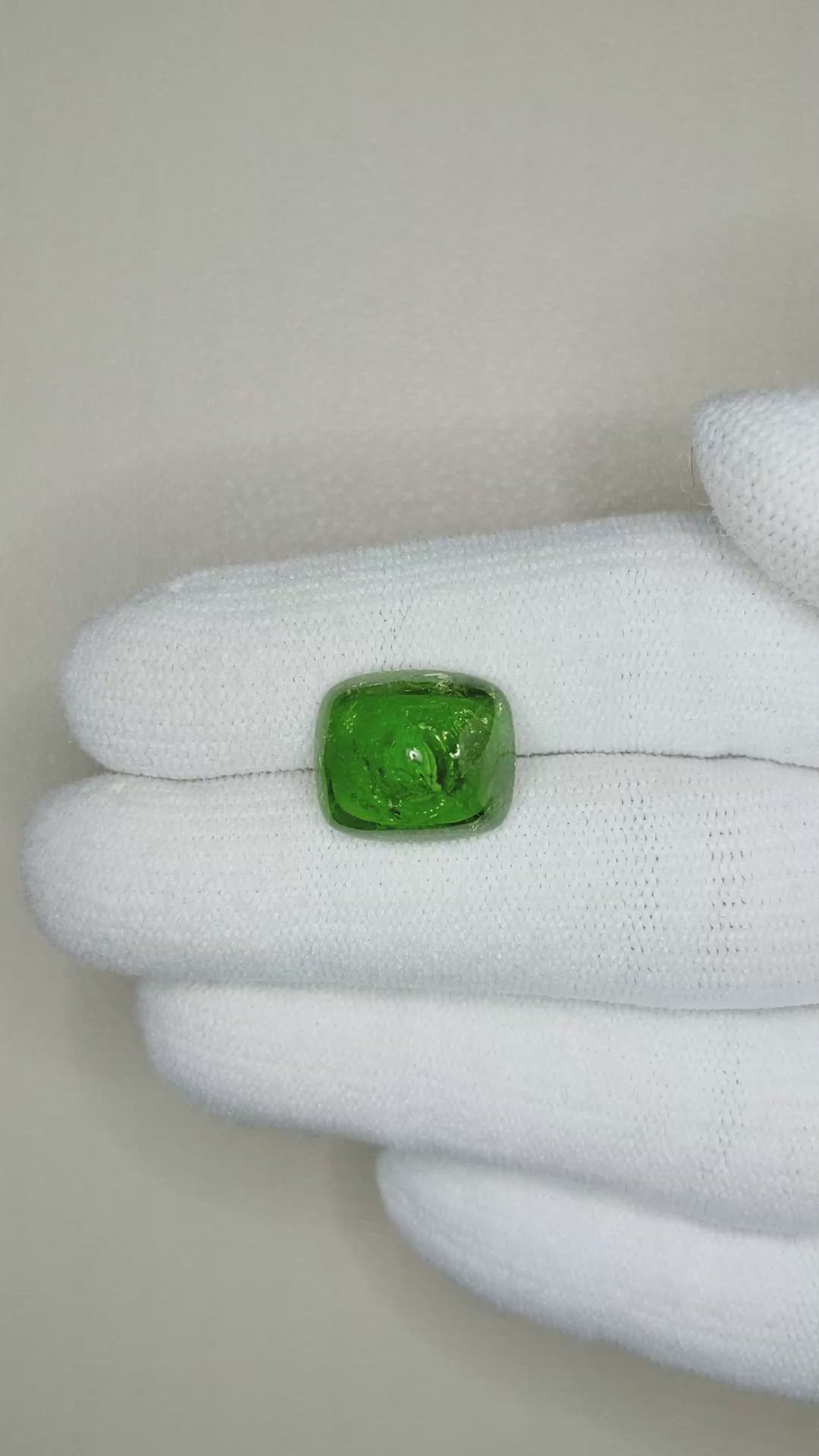 9.80 Ct. Cabochon Tsavorite Garnet from Tanzania Size Video