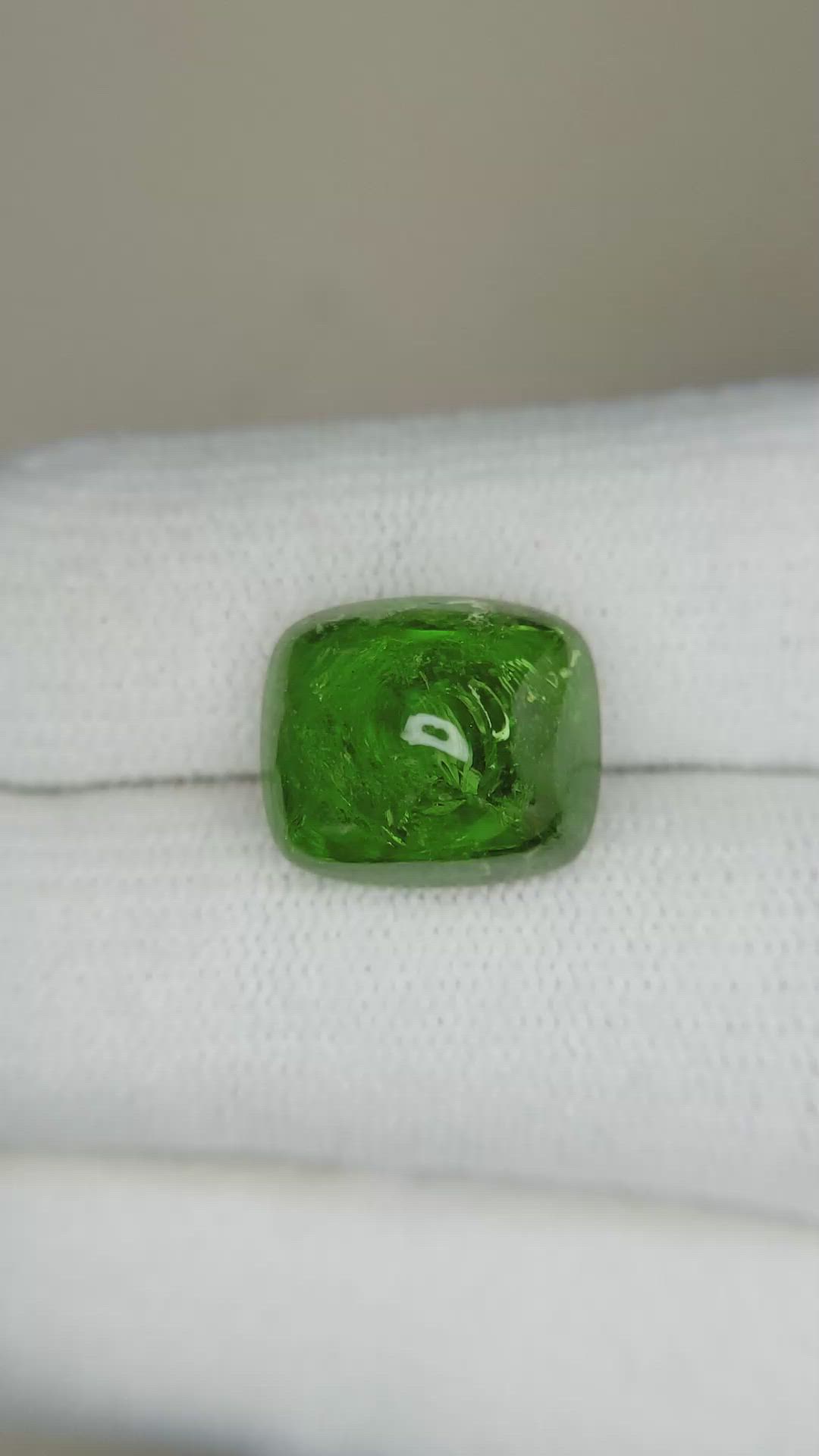 9.80 Ct. Cabochon Tsavorite Garnet from Tanzania Size Video