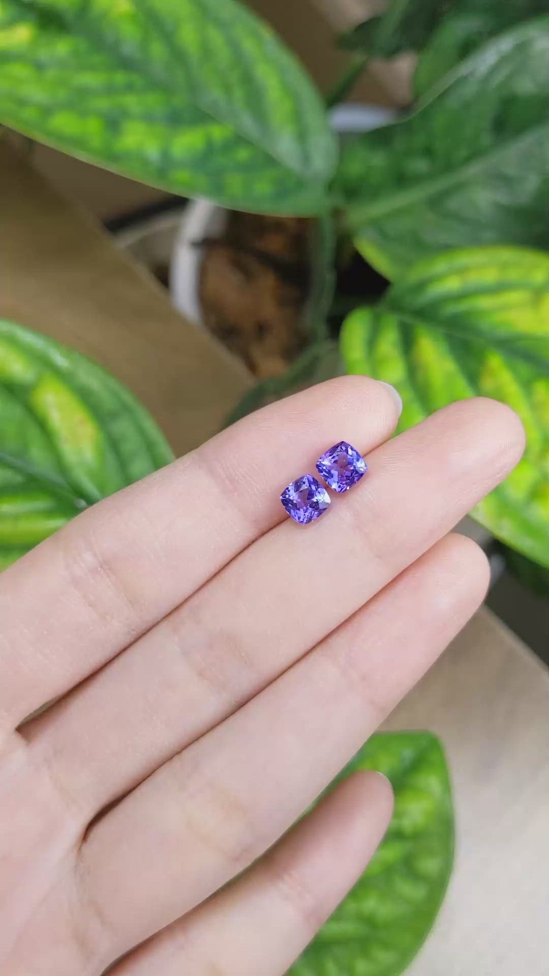2.09 Ct.Tw.Total Carat Weight Tanzanite Pair from Tanzania Size Video