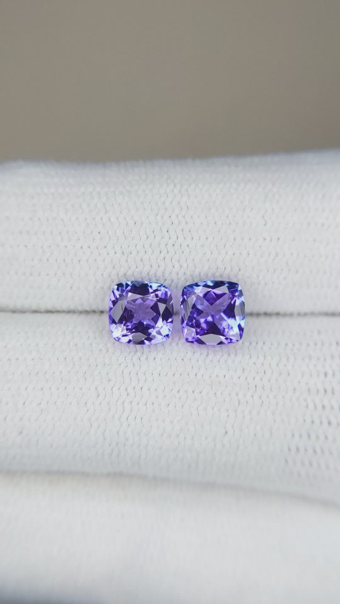 2.09 Ct.Tw.Total Carat Weight Tanzanite Pair from Tanzania Size Video