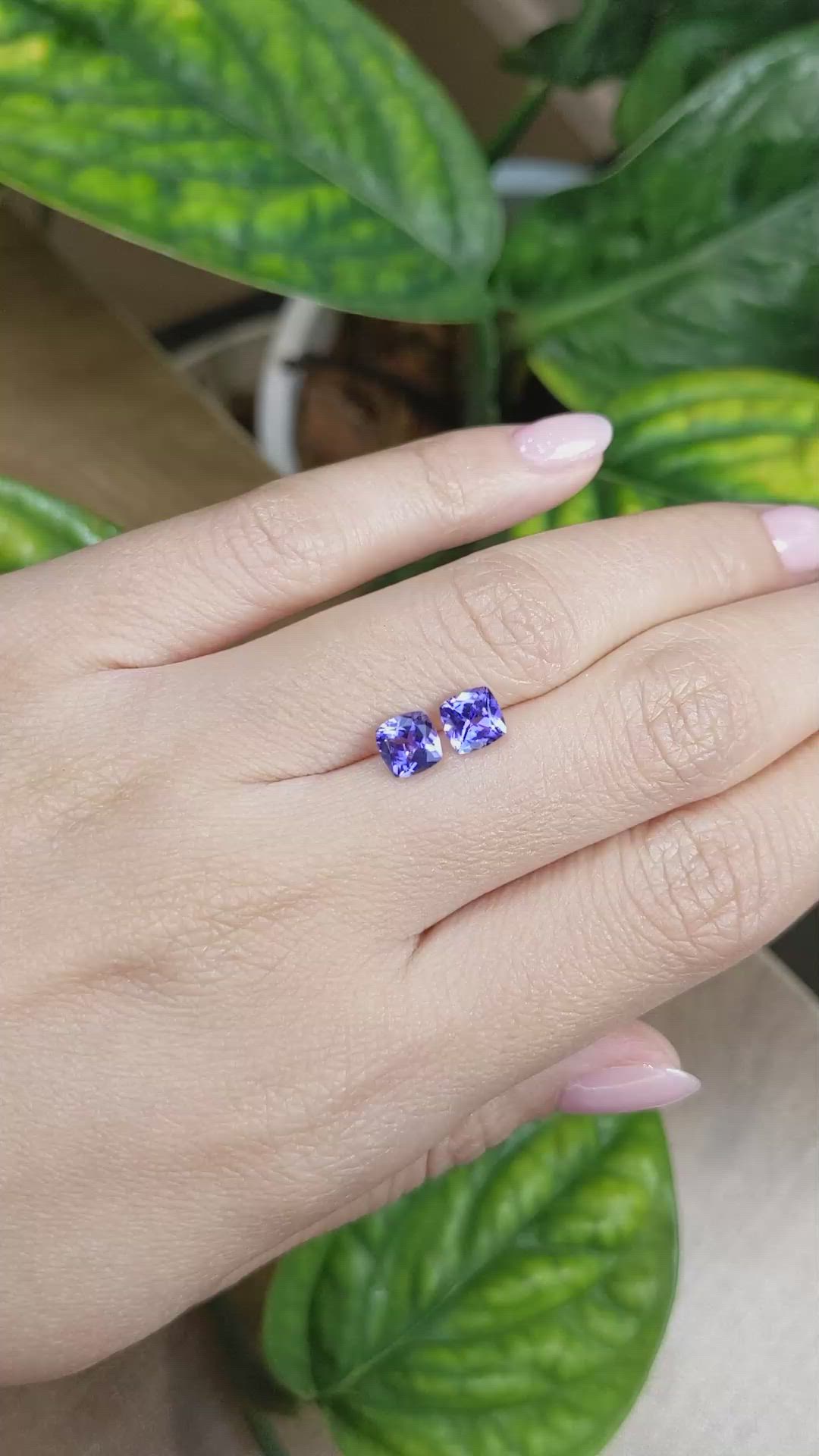 1.92 Ct.Tw.Total Carat Weight Tanzanite Pair from Tanzania Size Video