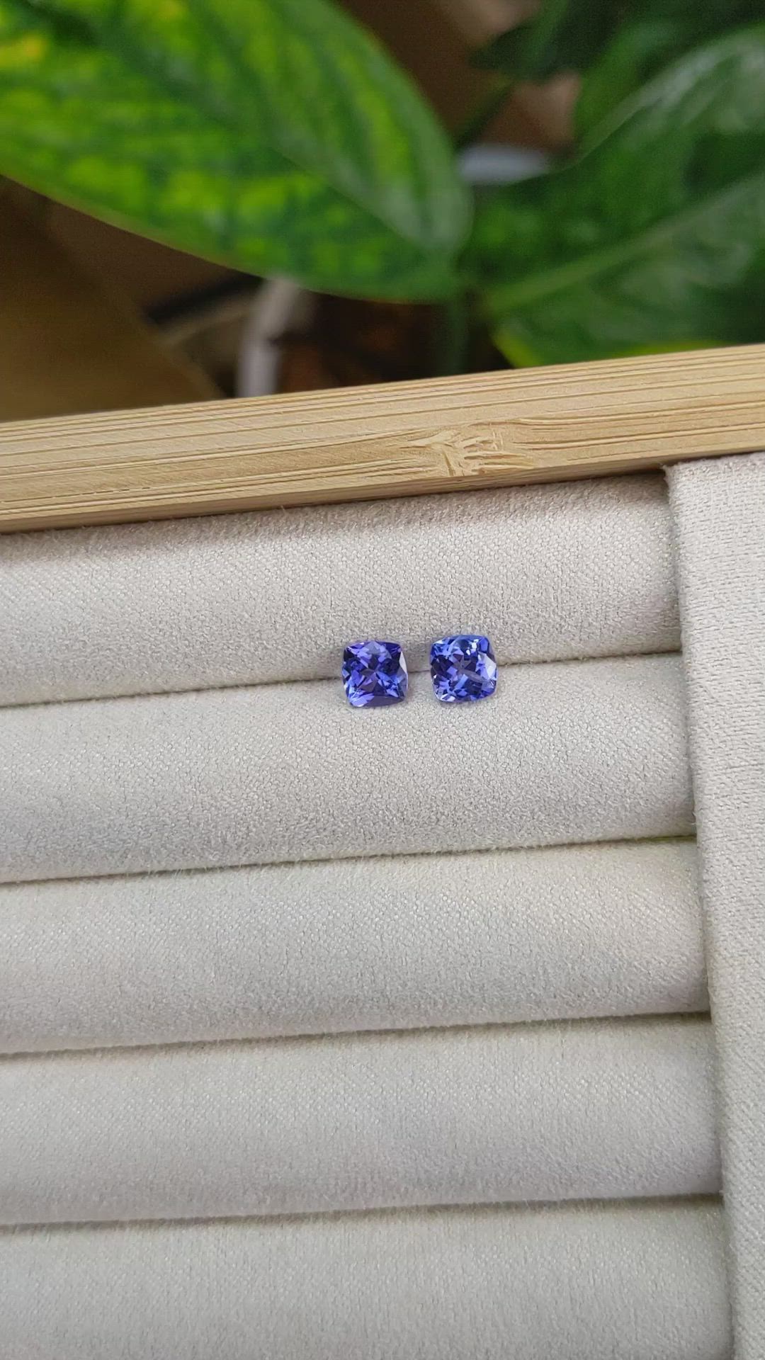 1.92 Ct.Tw.Total Carat Weight Tanzanite Pair from Tanzania Size Video