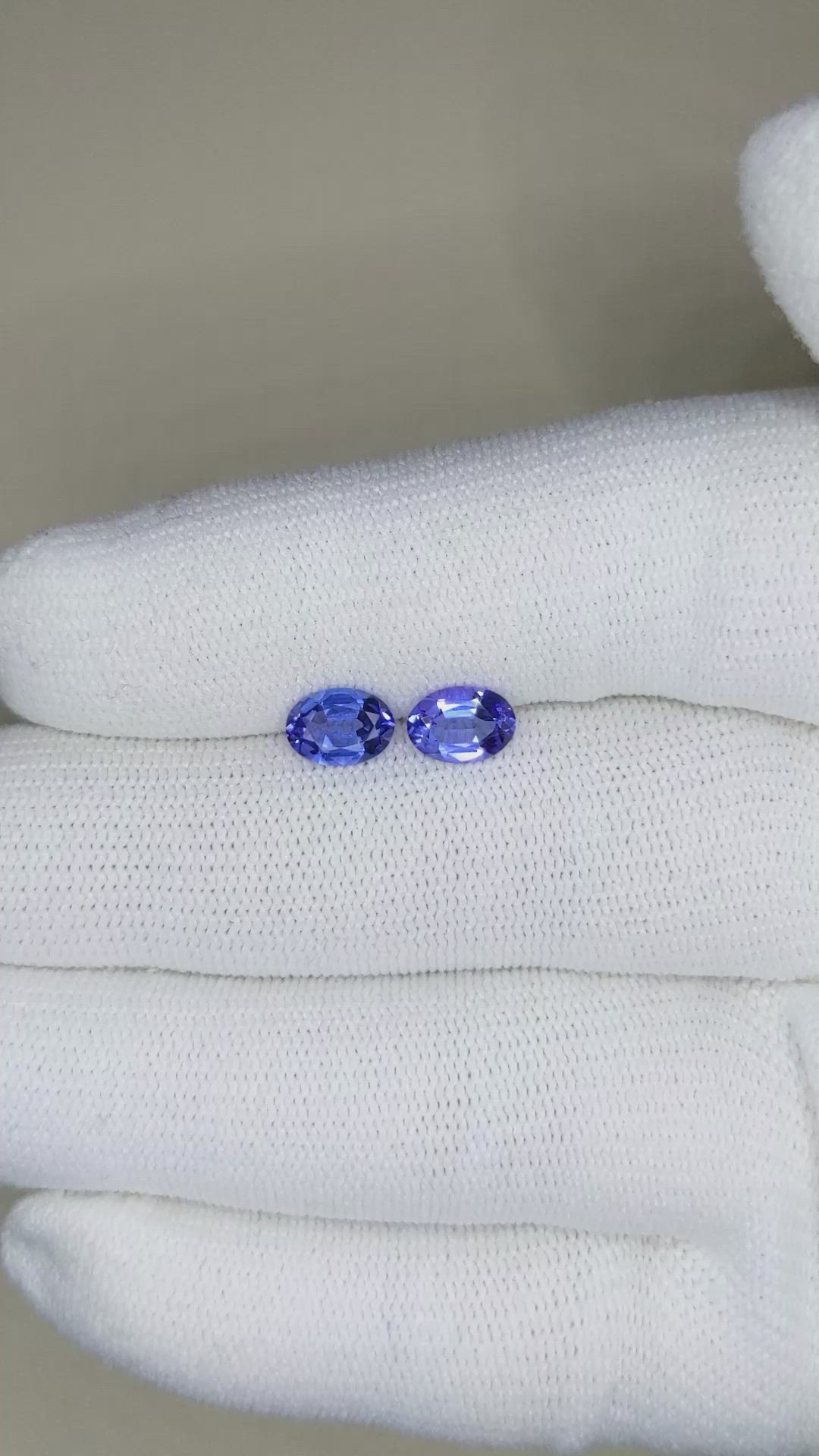 1.50 Ct.Tw.Total Carat Weight Tanzanite Pair from Tanzania Size Video