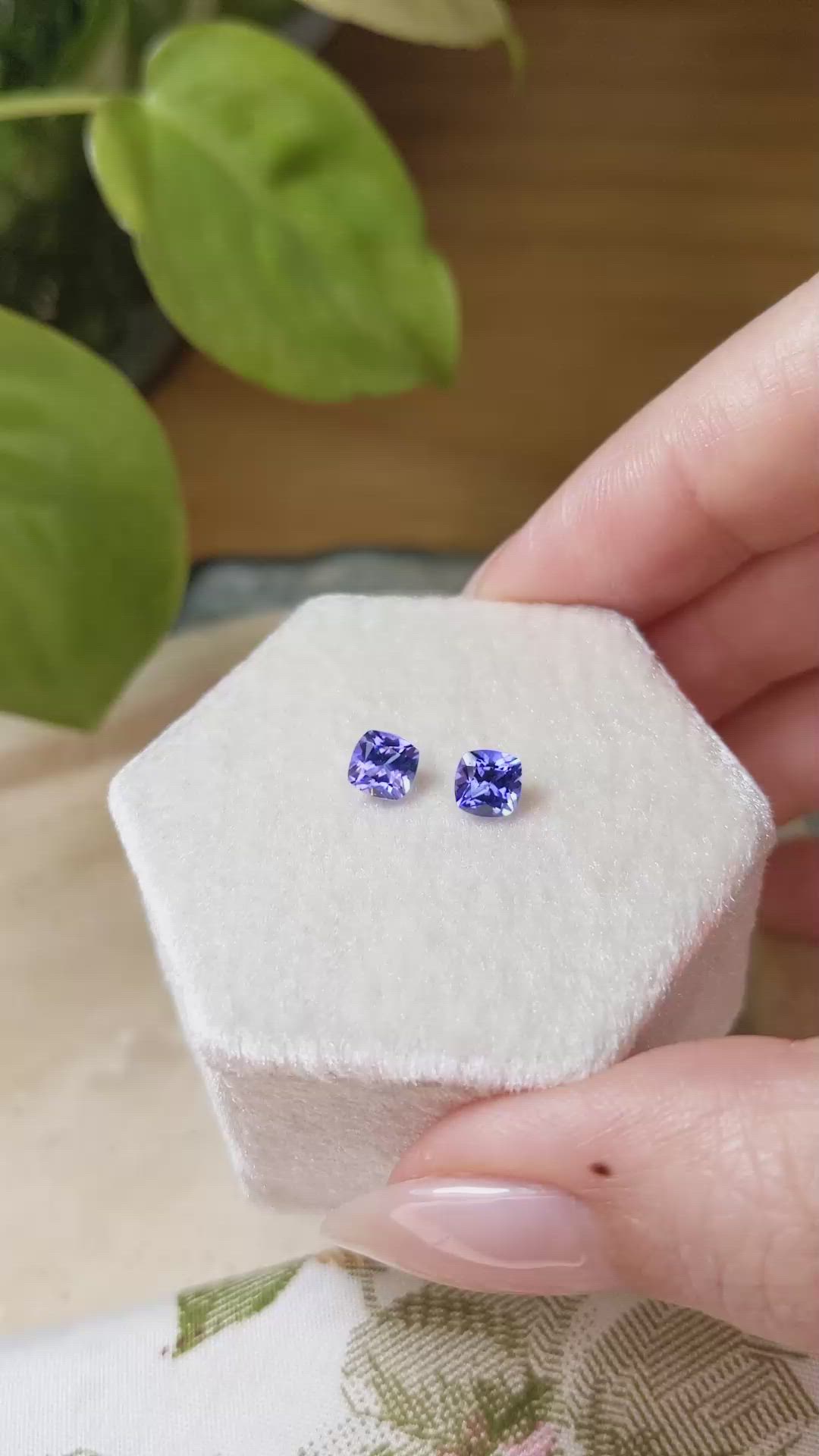 1.14 Ct.Tw.Total Carat Weight Tanzanite Pair from Tanzania Size Video