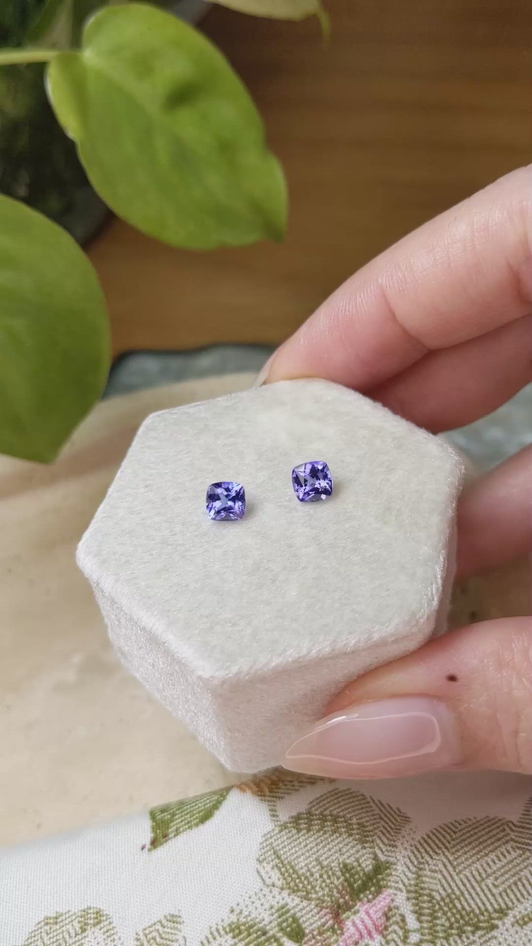 1.20 Ct.Tw.Total Carat Weight Tanzanite Pair from Tanzania Size Video