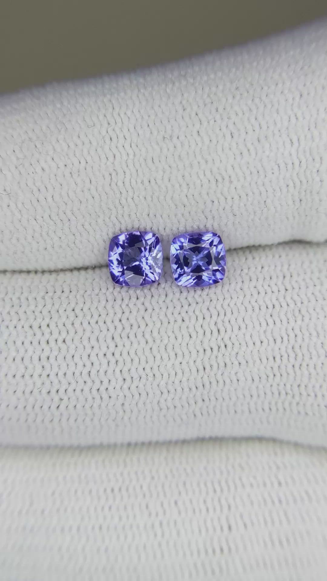 1.20 Ct.Tw.Total Carat Weight Tanzanite Pair from Tanzania Size Video