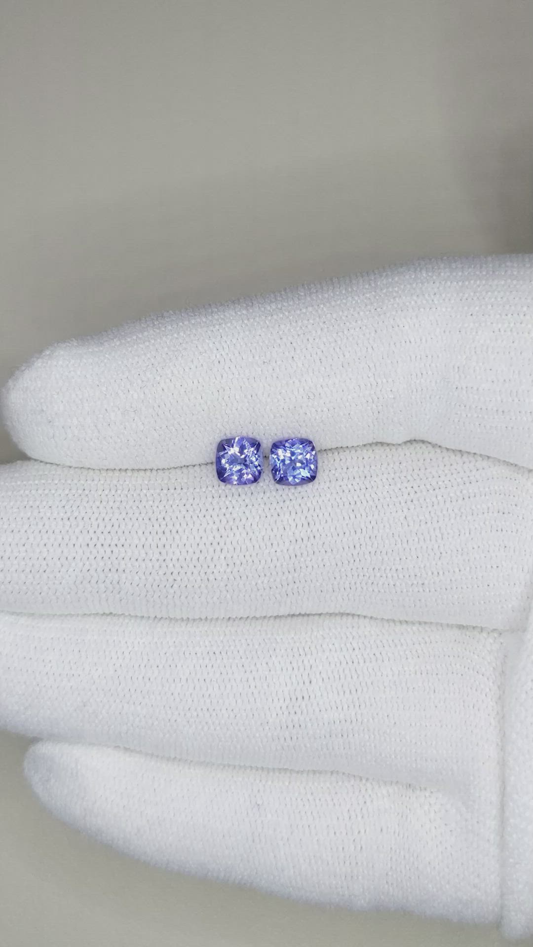1.20 Ct.Tw.Total Carat Weight Tanzanite Pair from Tanzania Size Video