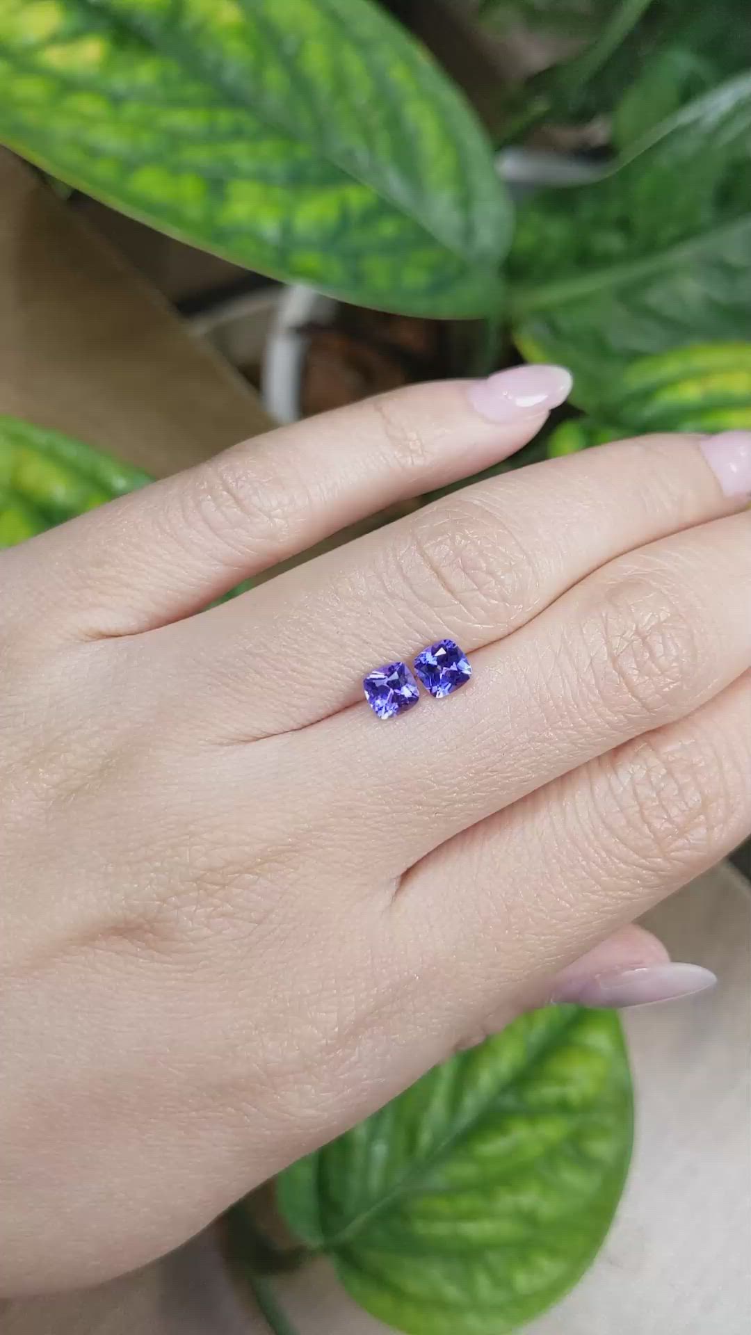 1.31 Ct.Tw.Total Carat Weight Tanzanite Pair from Tanzania Size Video
