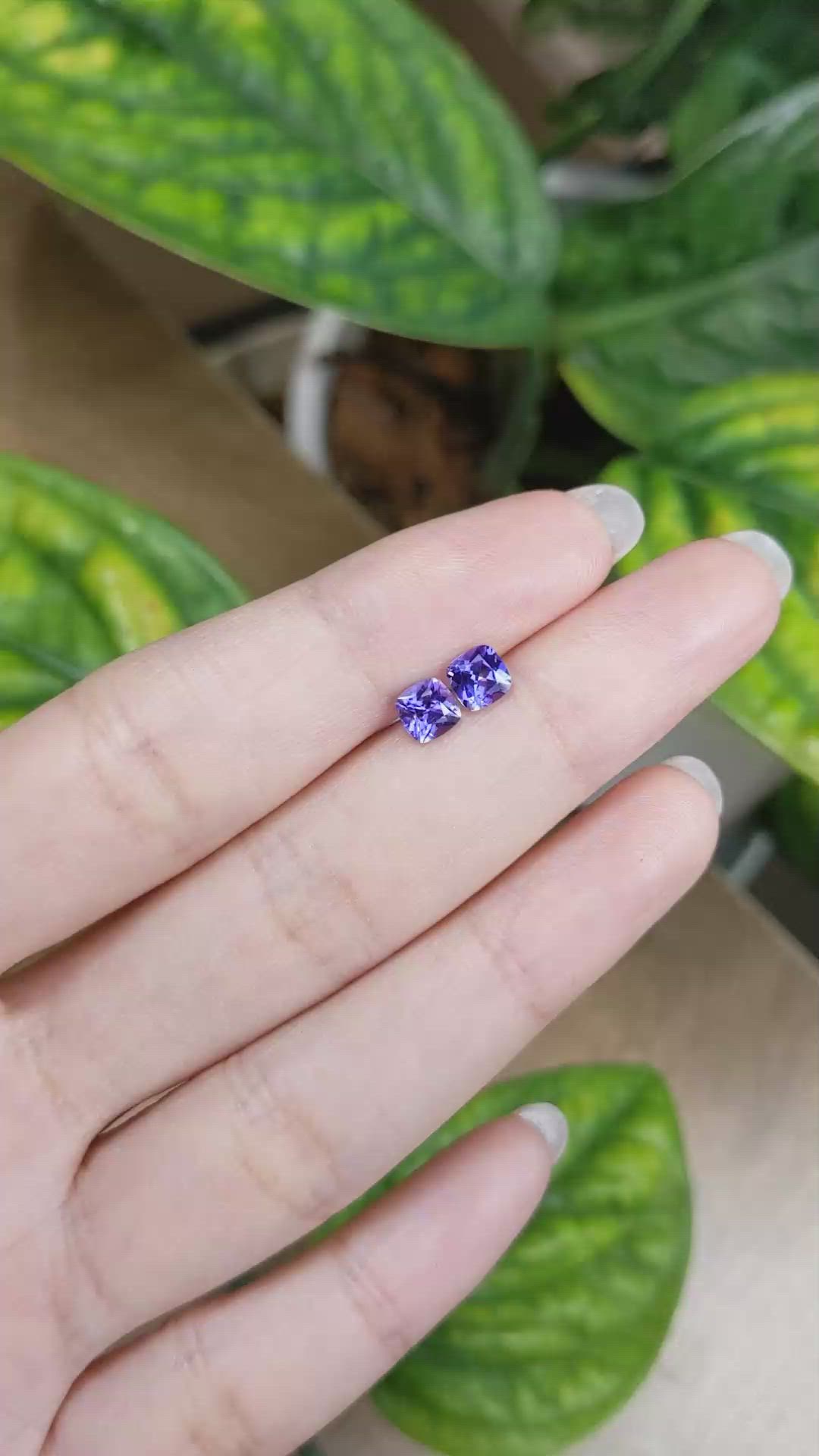 1.31 Ct.Tw.Total Carat Weight Tanzanite Pair from Tanzania Size Video