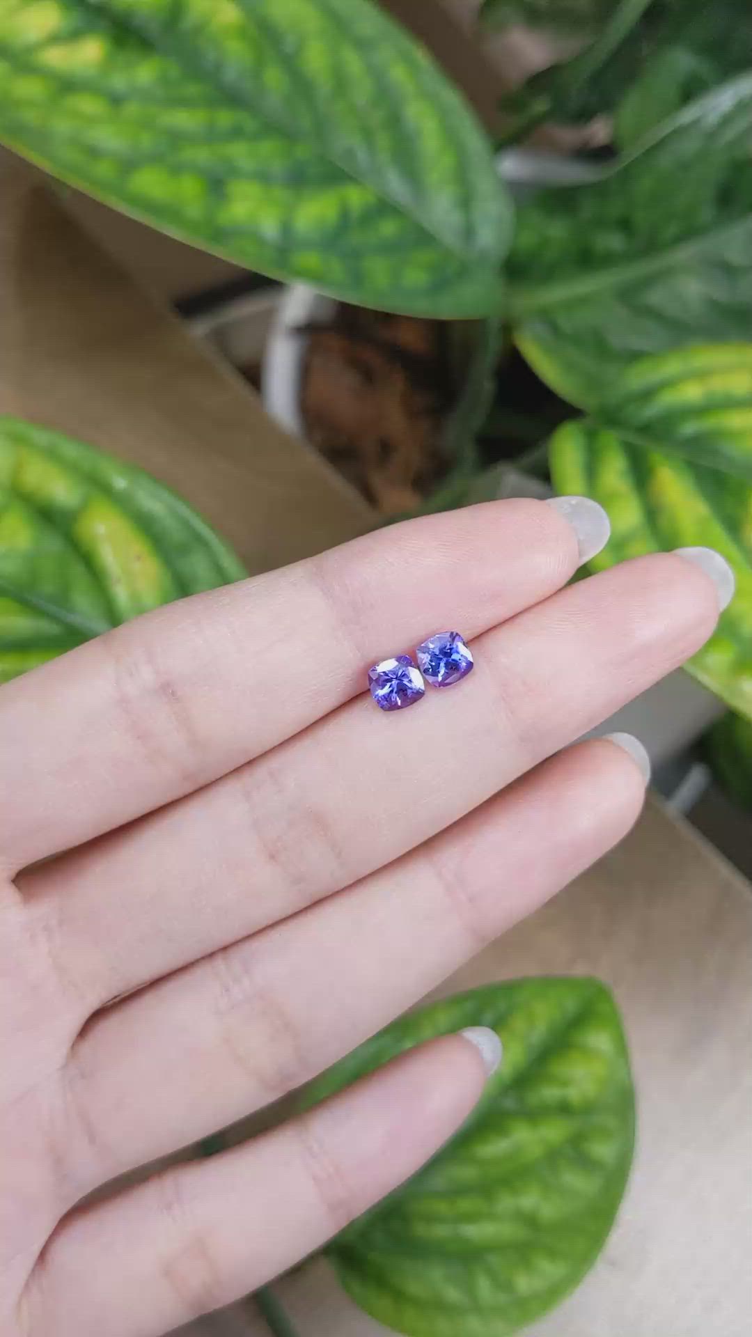 1.45 Ct.Tw.Total Carat Weight Tanzanite Pair from Tanzania Size Video