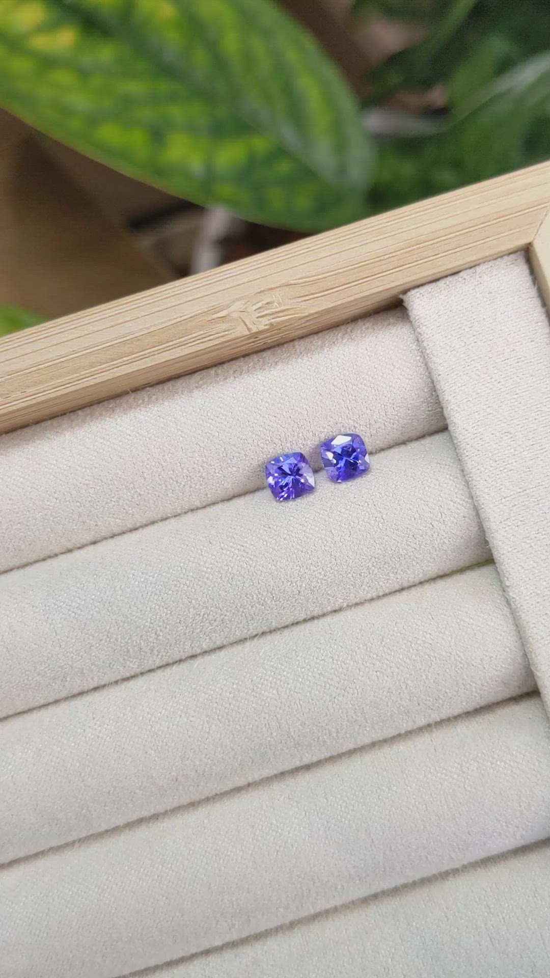 1.45 Ct.Tw.Total Carat Weight Tanzanite Pair from Tanzania Size Video