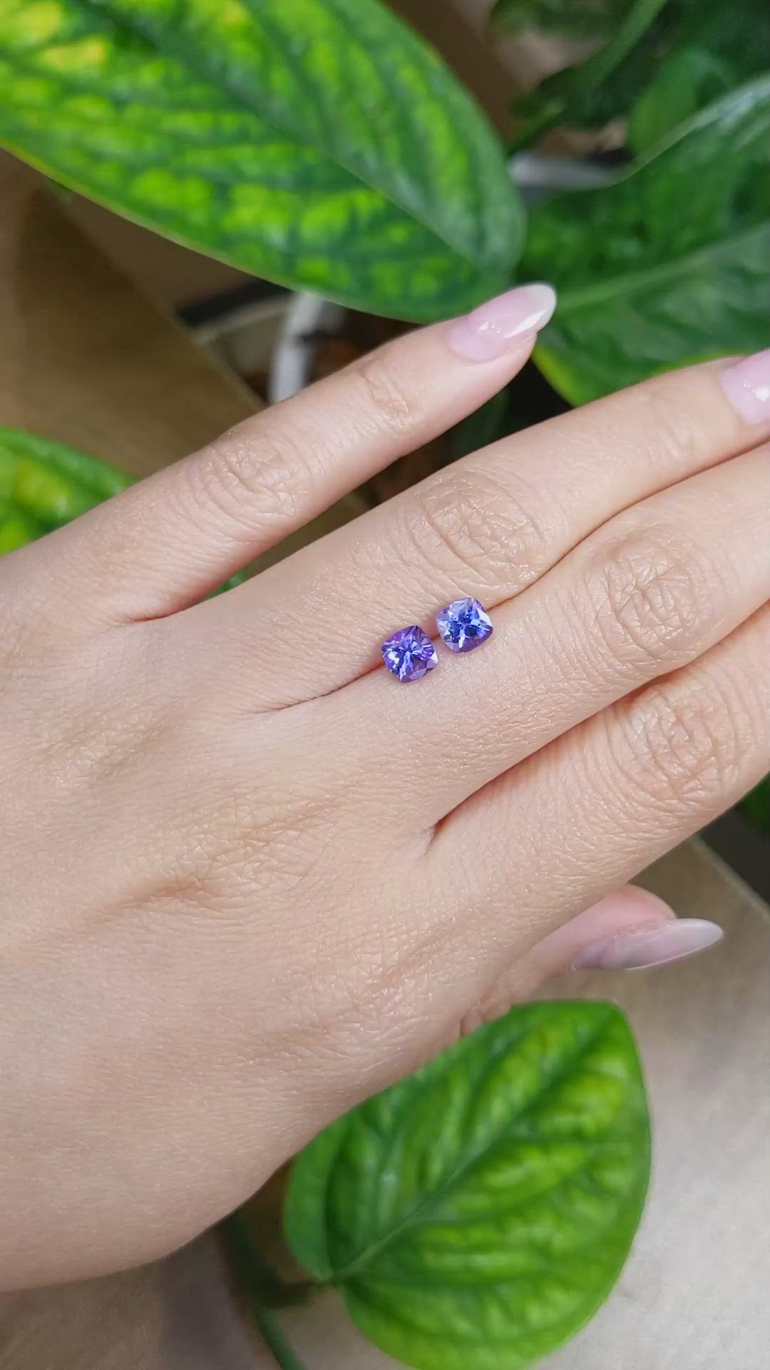 1.45 Ct.Tw.Total Carat Weight Tanzanite Pair from Tanzania Size Video
