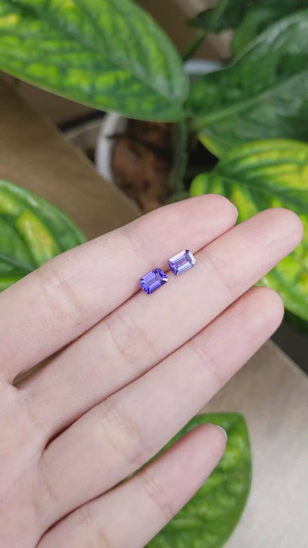 1.18 Ct.Tw.Total Carat Weight Tanzanite Pair from Tanzania Size Video