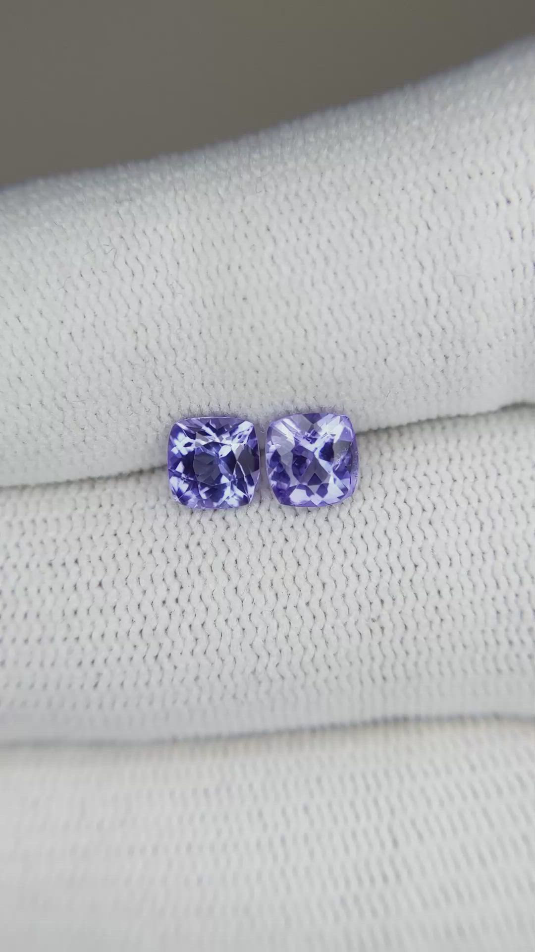 1.39 Ct.Tw.Total Carat Weight Tanzanite Pair from Tanzania Size Video
