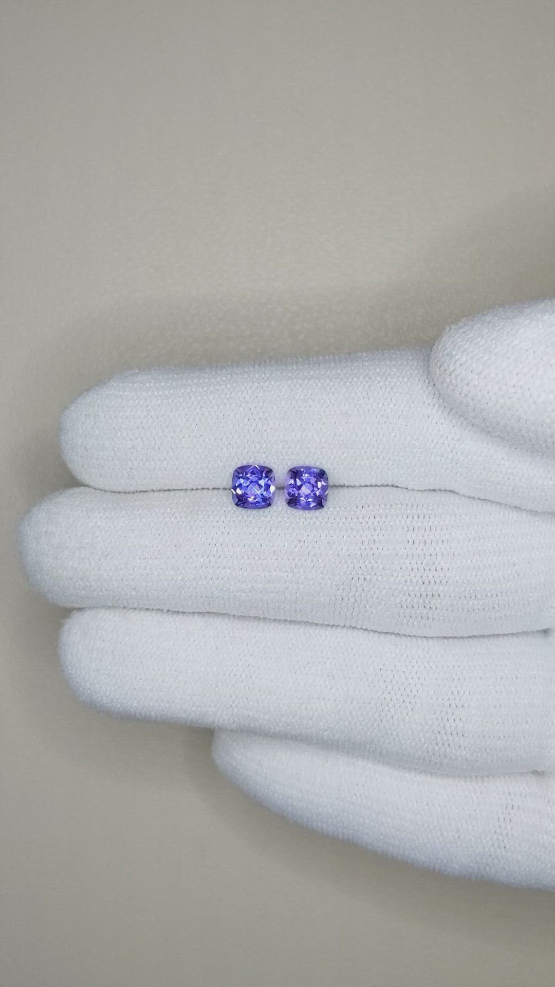 1.24 Ct.Tw.Total Carat Weight Tanzanite Pair from Tanzania Size Video