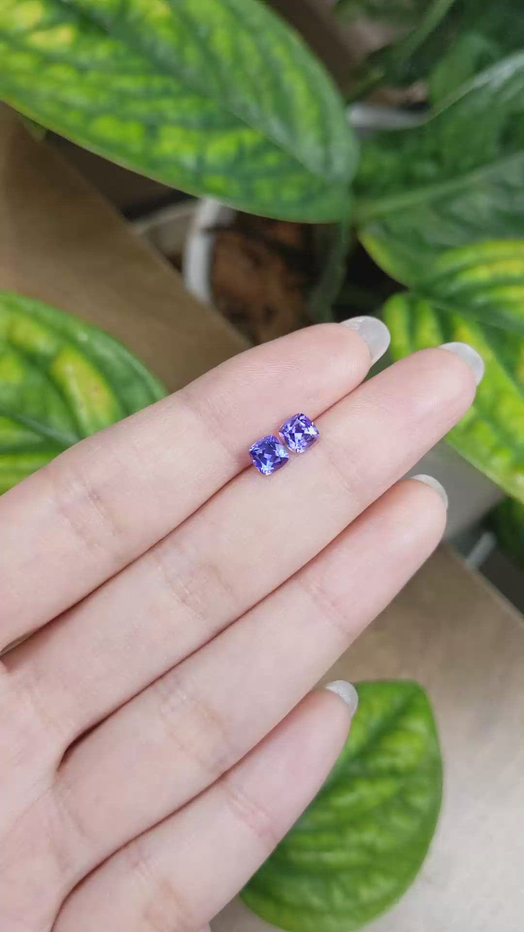 1.24 Ct.Tw.Total Carat Weight Tanzanite Pair from Tanzania Size Video