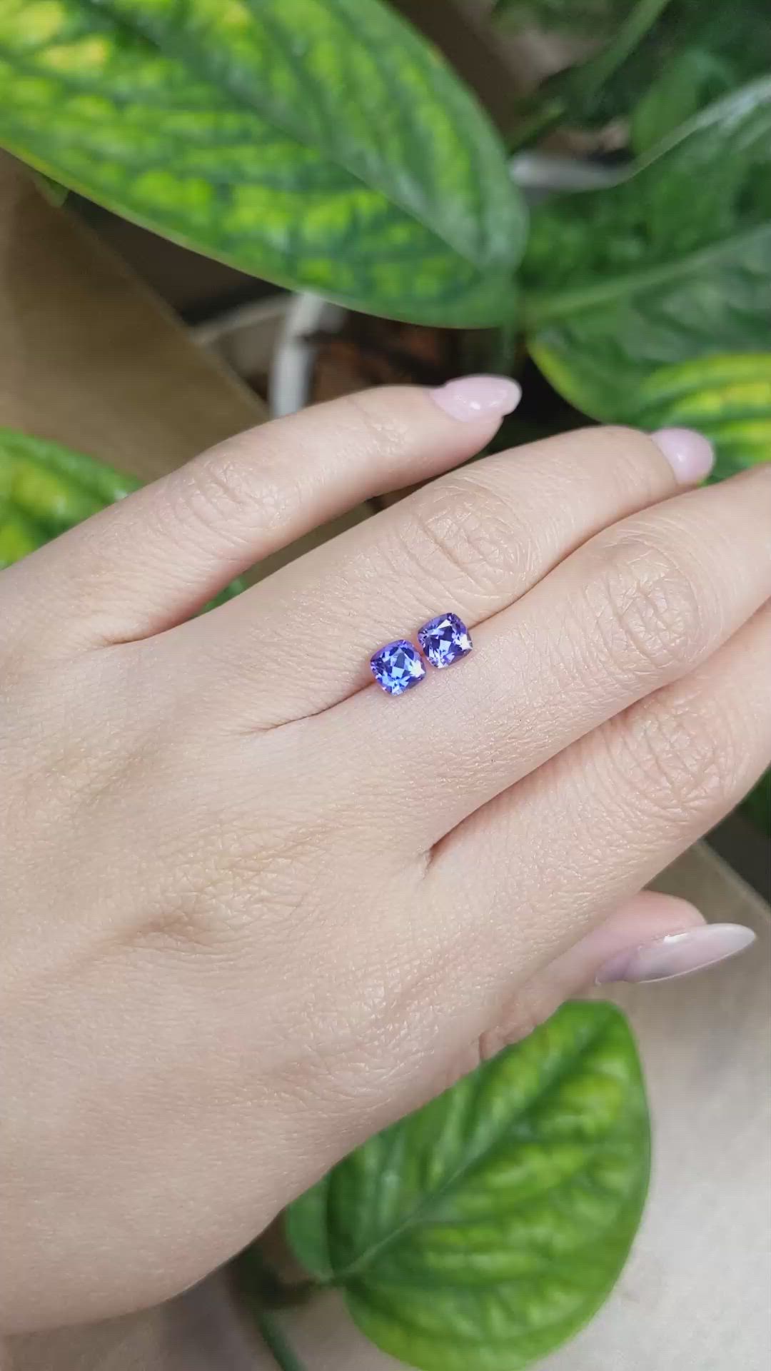 1.24 Ct.Tw.Total Carat Weight Tanzanite Pair from Tanzania Size Video