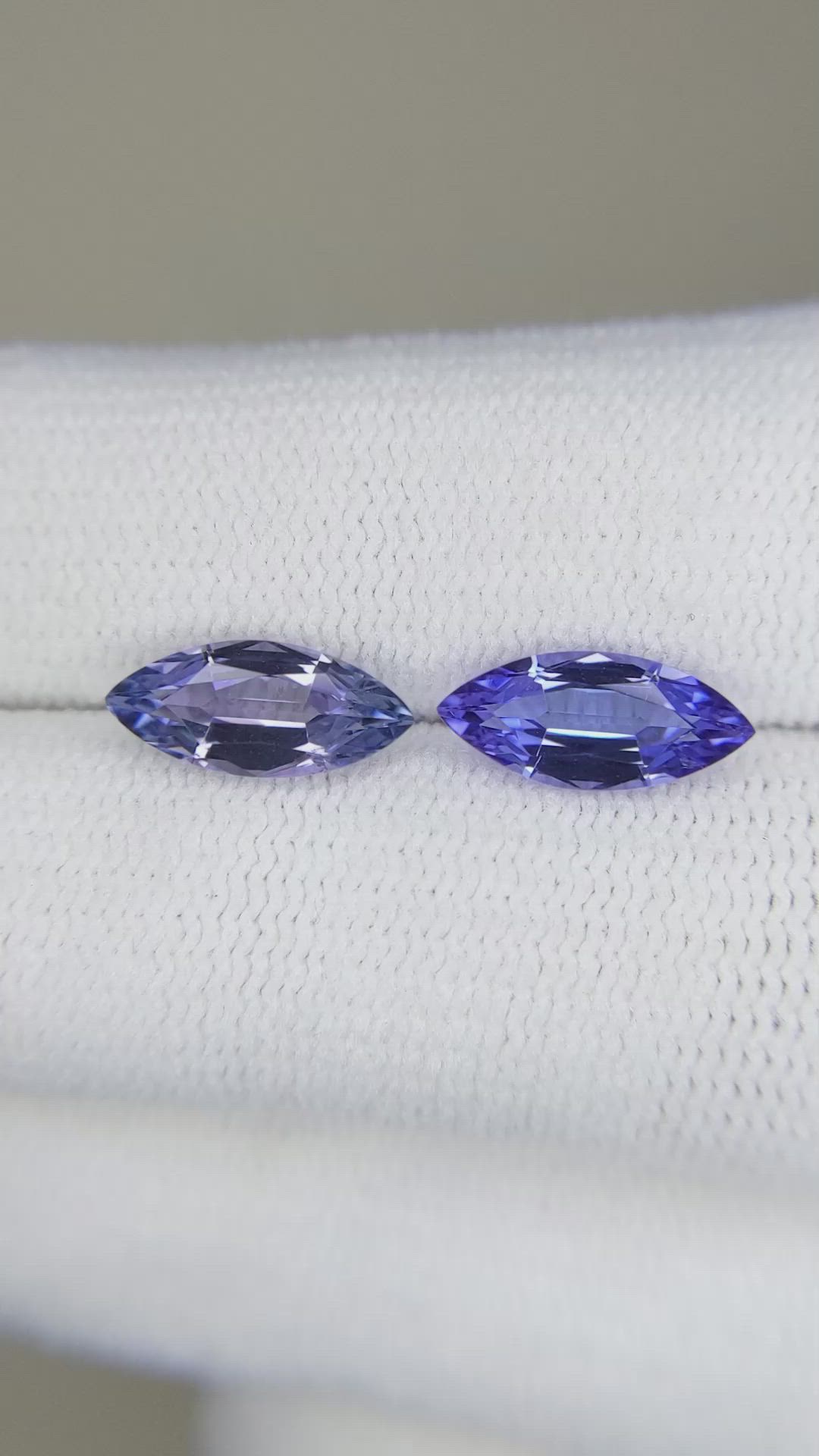 2.28 Ct.Tw.Total Carat Weight Tanzanite Pair from Tanzania Size Video