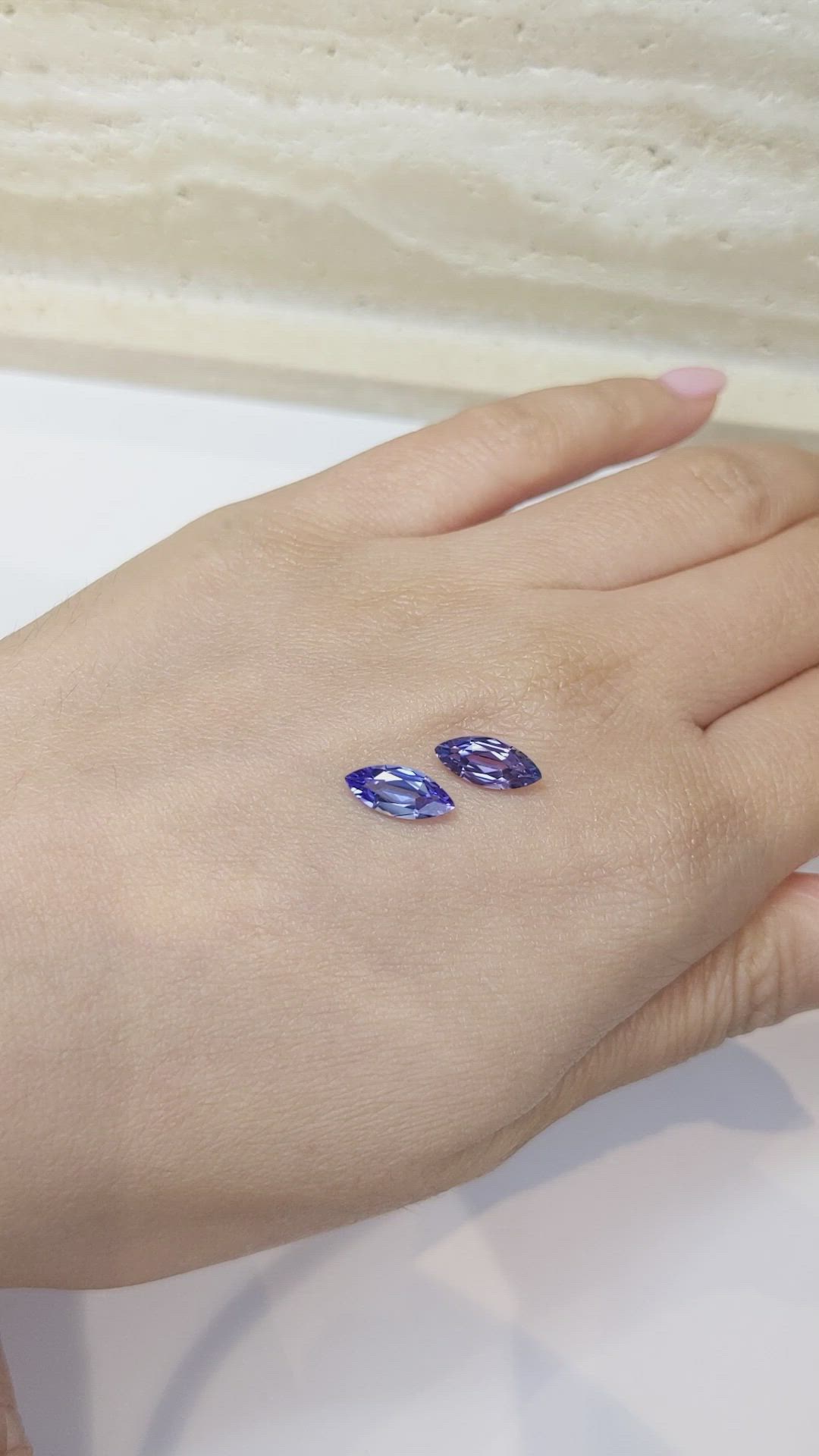 2.28 Ct.Tw.Total Carat Weight Tanzanite Pair from Tanzania Size Video