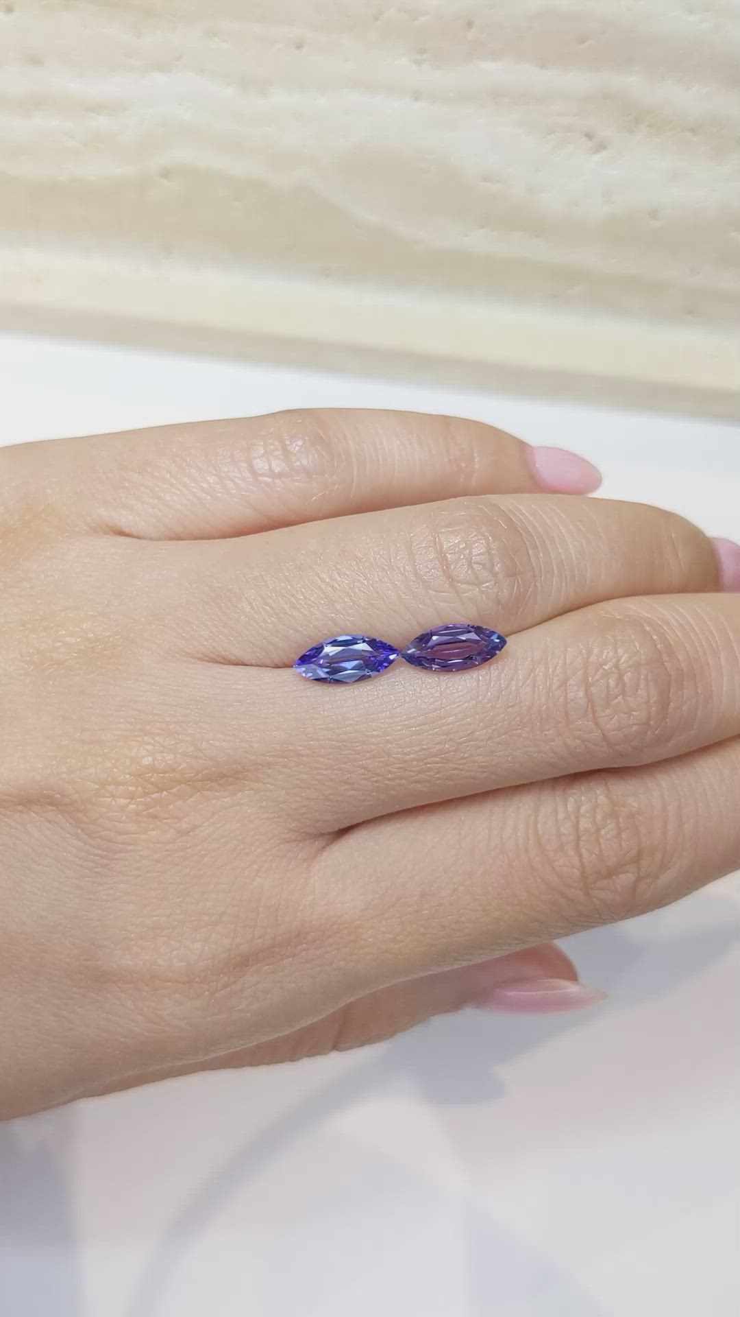 2.28 Ct.Tw.Total Carat Weight Tanzanite Pair from Tanzania Size Video