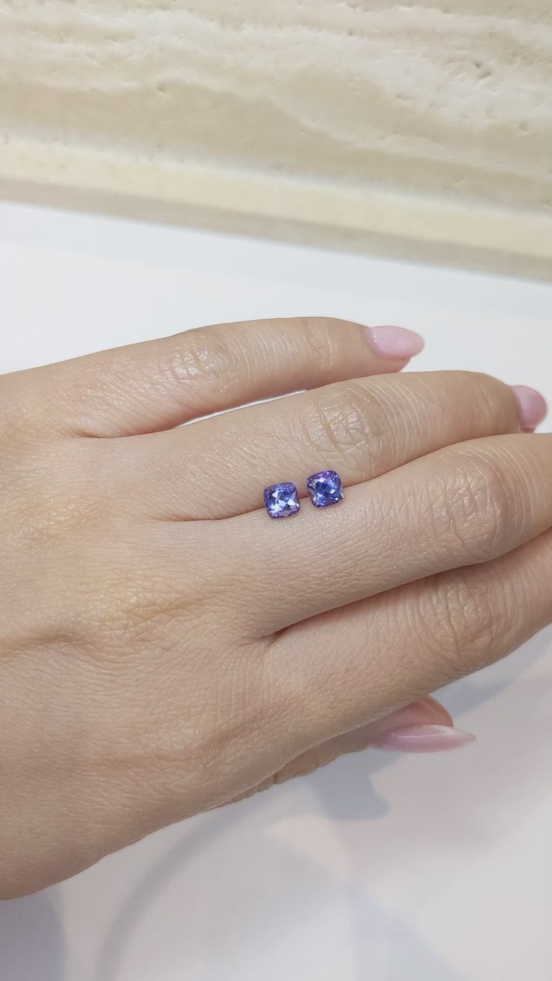 1.26 Ct.Tw.Total Carat Weight Tanzanite Pair from Tanzania Size Video