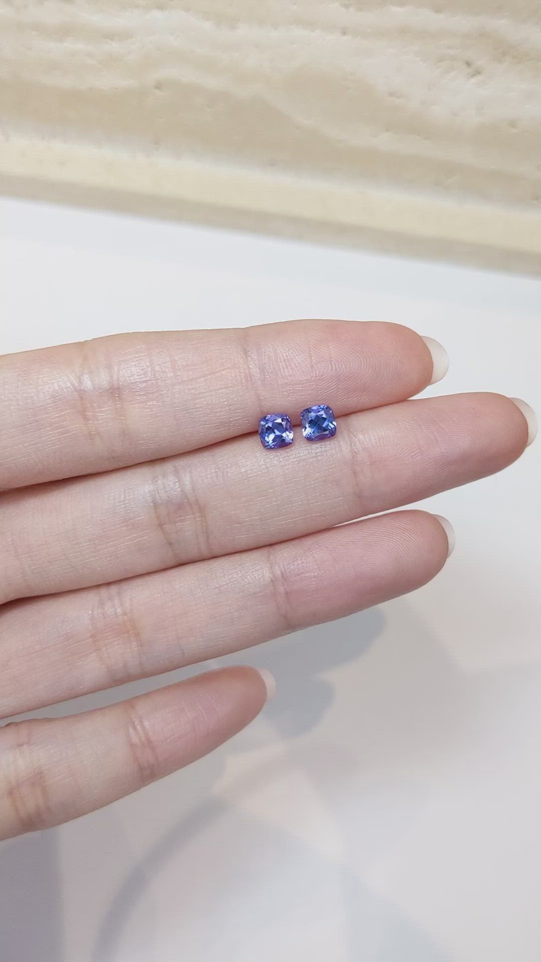 1.26 Ct.Tw.Total Carat Weight Tanzanite Pair from Tanzania Size Video