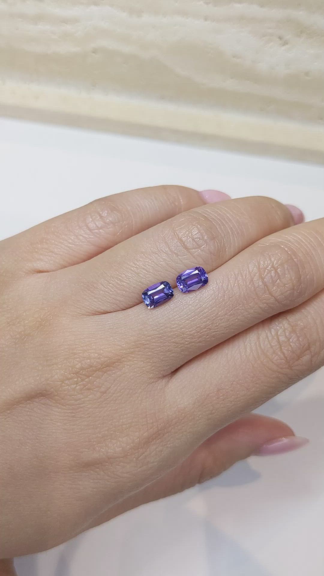 1.78 Ct.Tw.Total Carat Weight Tanzanite Pair from Tanzania Size Video