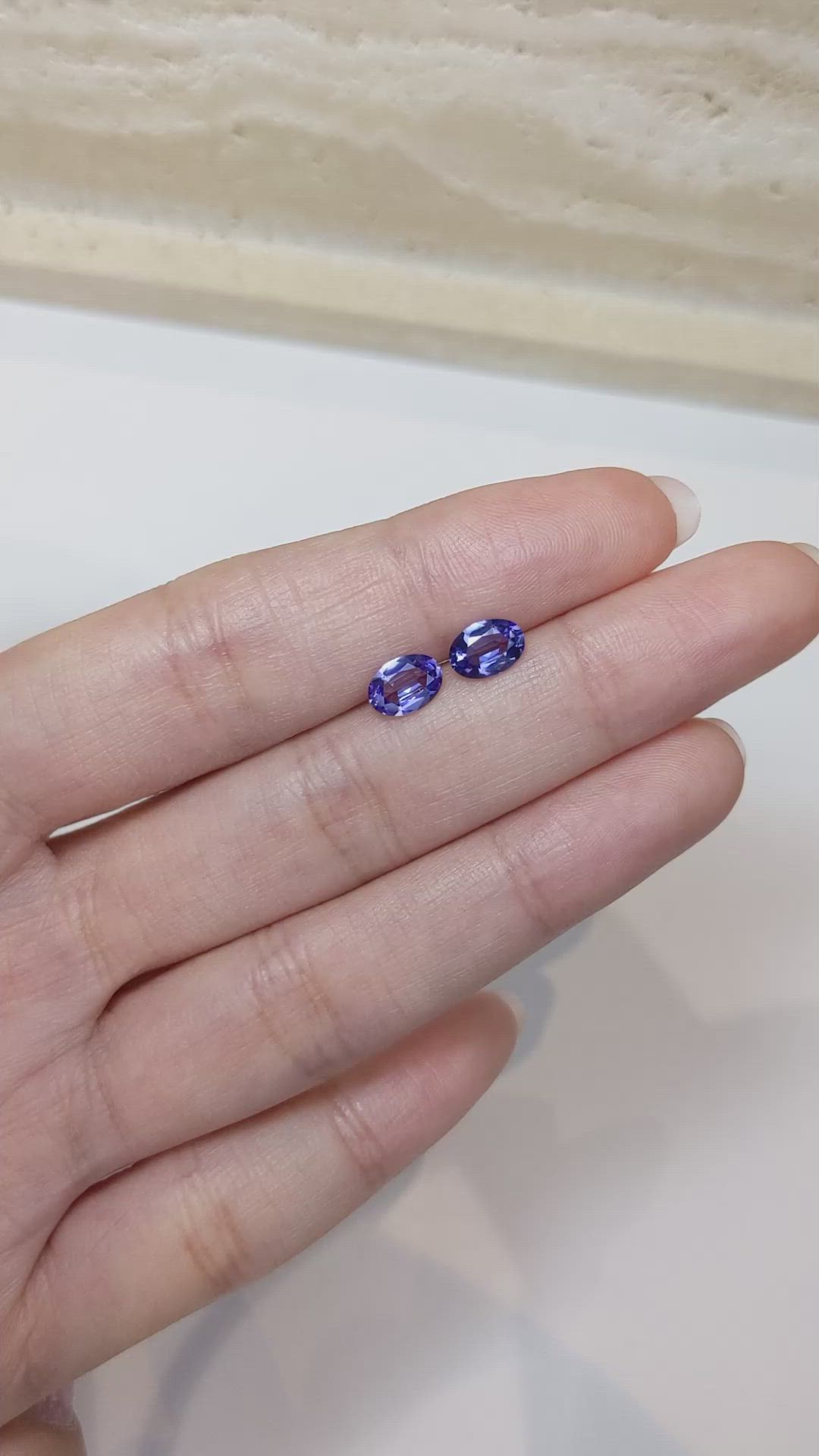 1.57 Ct.Tw.Total Carat Weight Tanzanite Pair from Tanzania Size Video