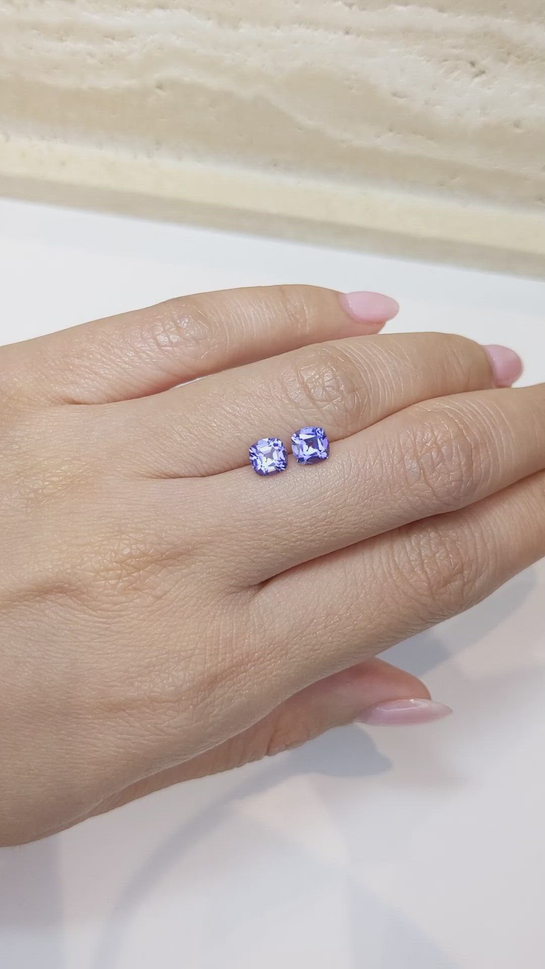 1.42 Ct.Tw.Total Carat Weight Tanzanite Pair from Tanzania Size Video