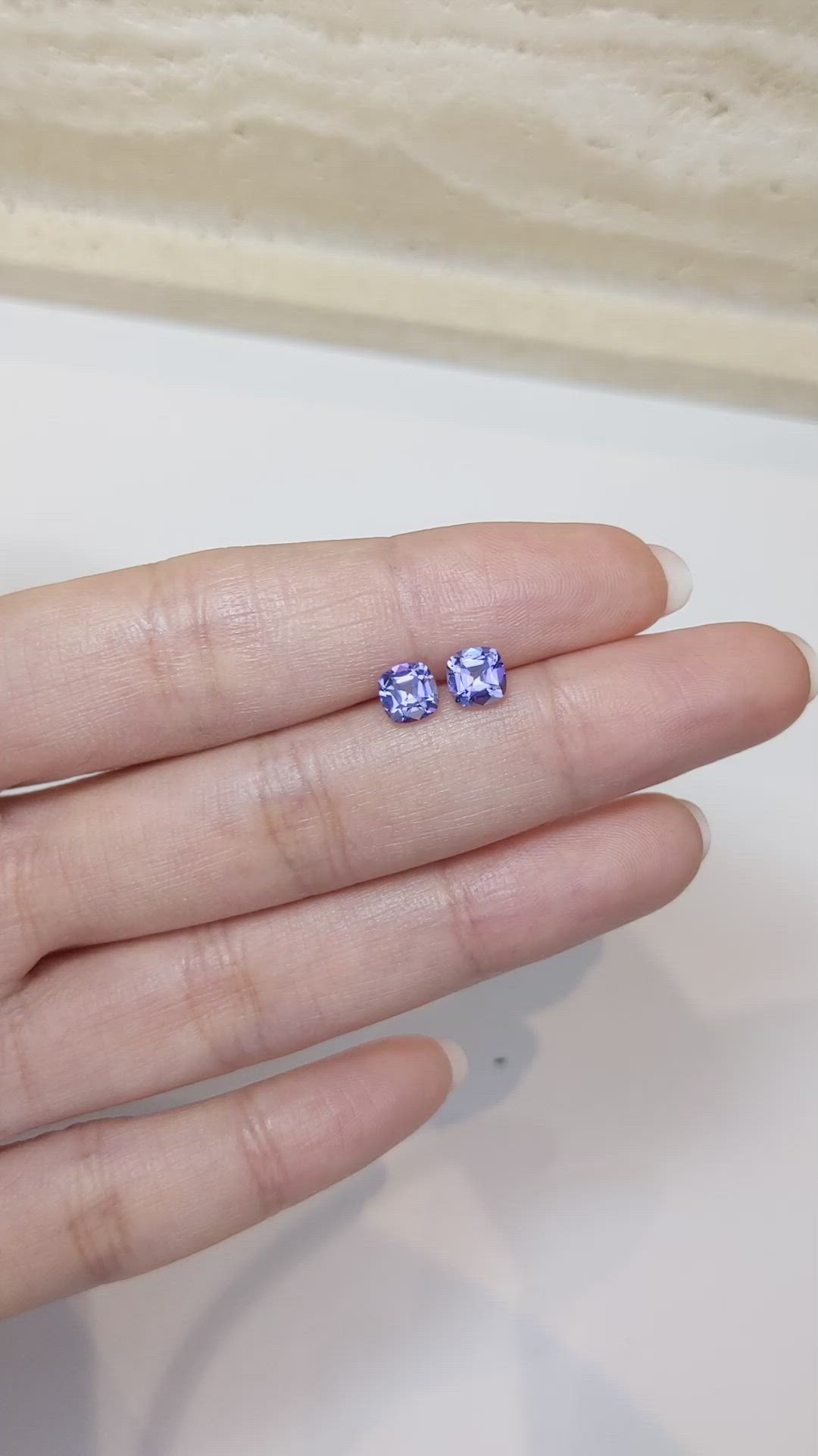 1.42 Ct.Tw.Total Carat Weight Tanzanite Pair from Tanzania Size Video