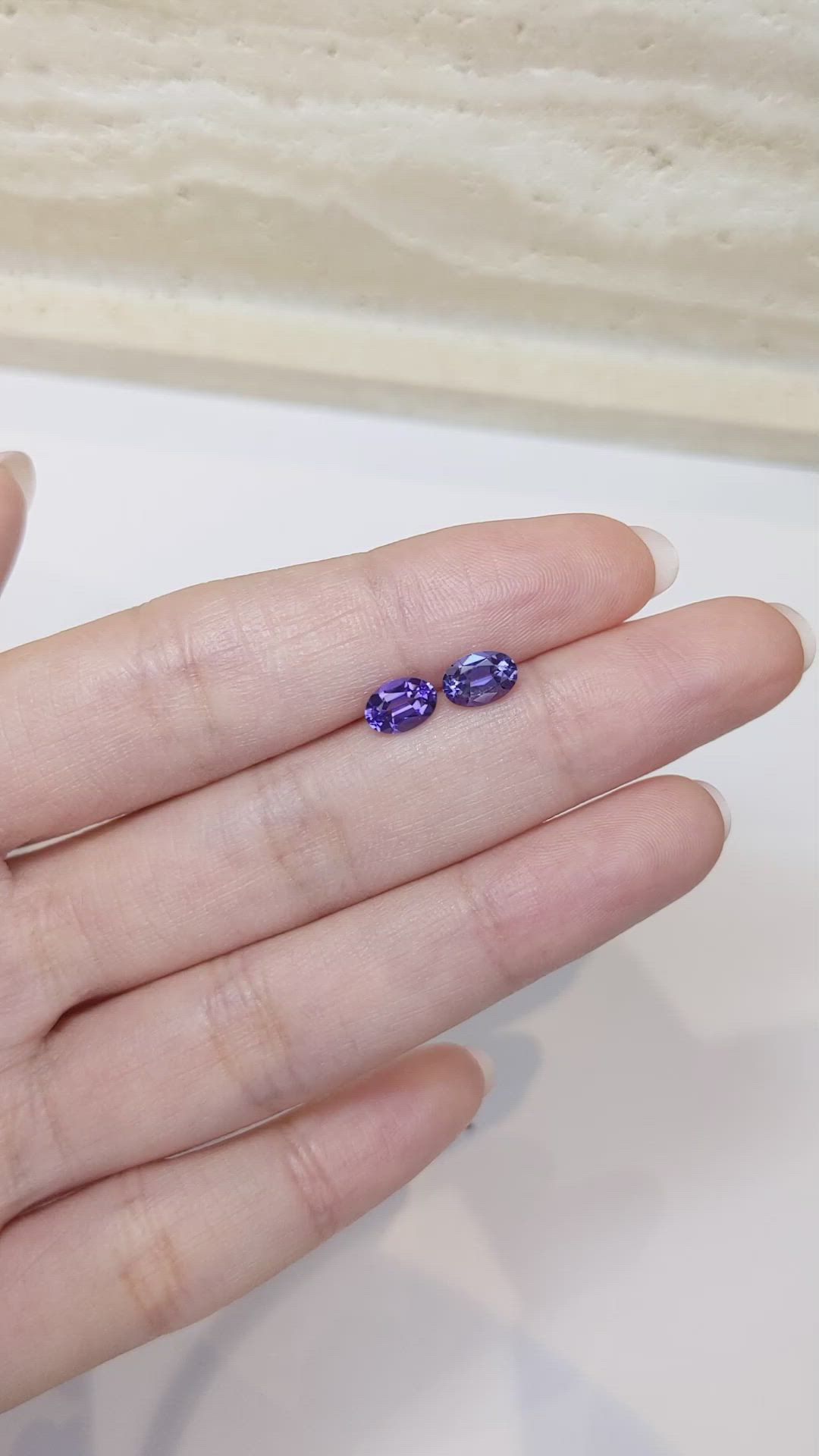 1.60 Ct.Tw.Total Carat Weight Tanzanite Pair from Tanzania Size Video