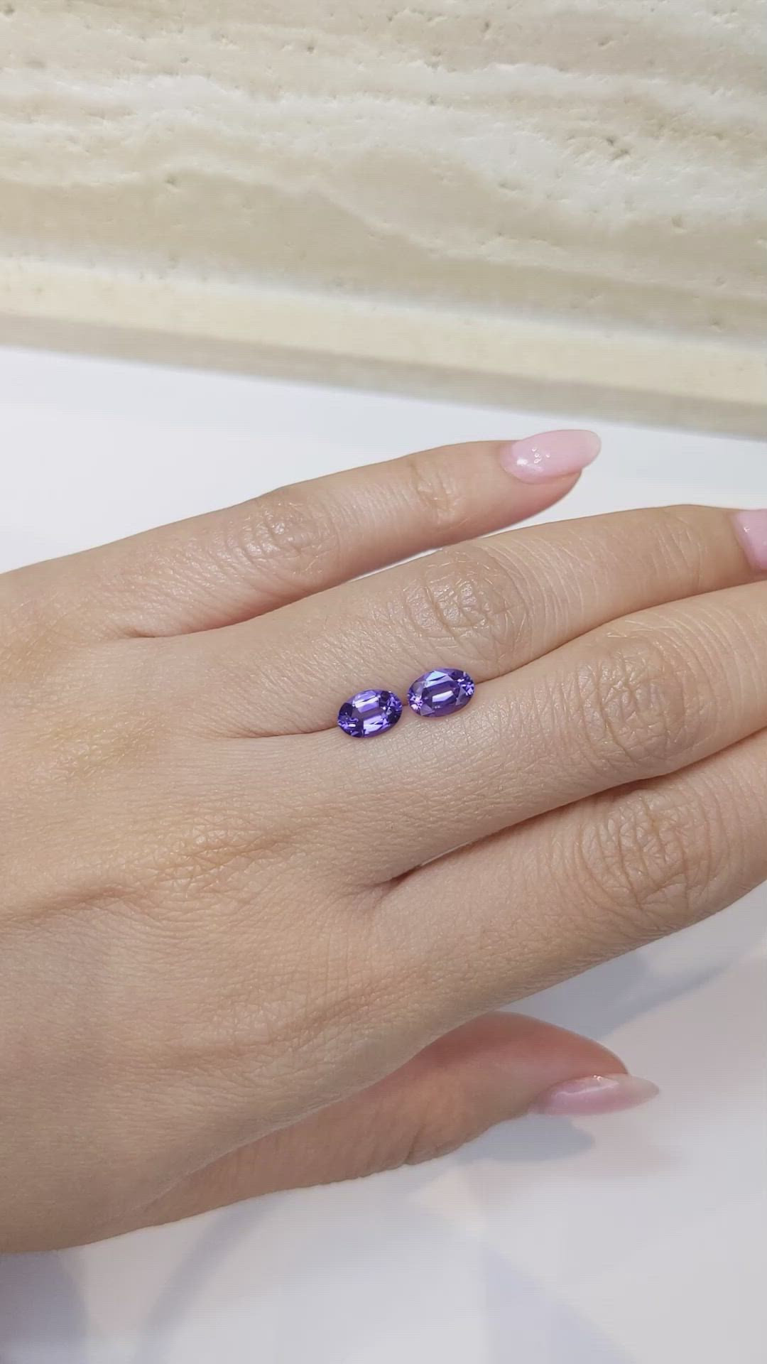 1.60 Ct.Tw.Total Carat Weight Tanzanite Pair from Tanzania Size Video