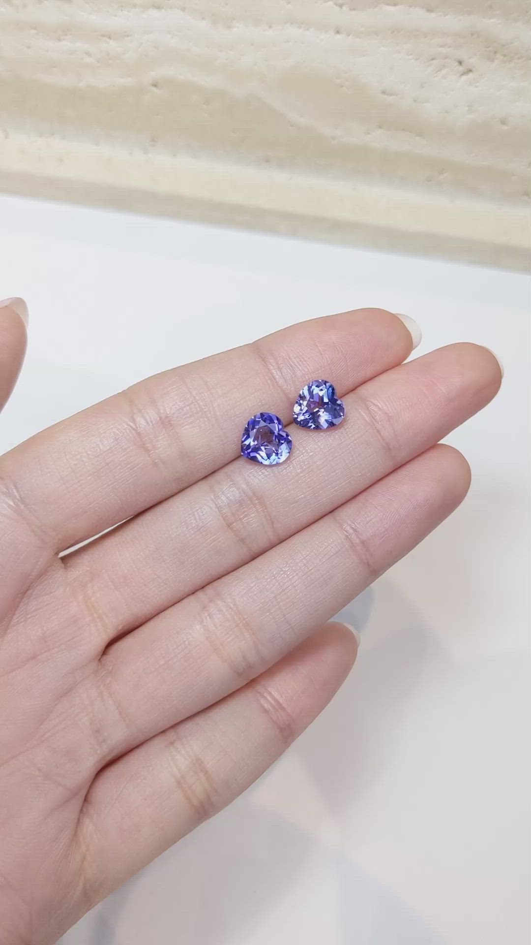 3.82 Ct.Tw.Total Carat Weight Tanzanite Pair from Tanzania Size Video