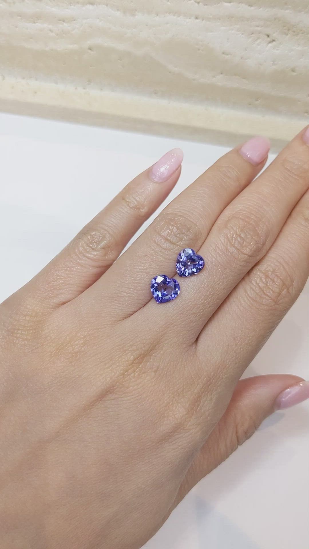 3.82 Ct.Tw.Total Carat Weight Tanzanite Pair from Tanzania Size Video