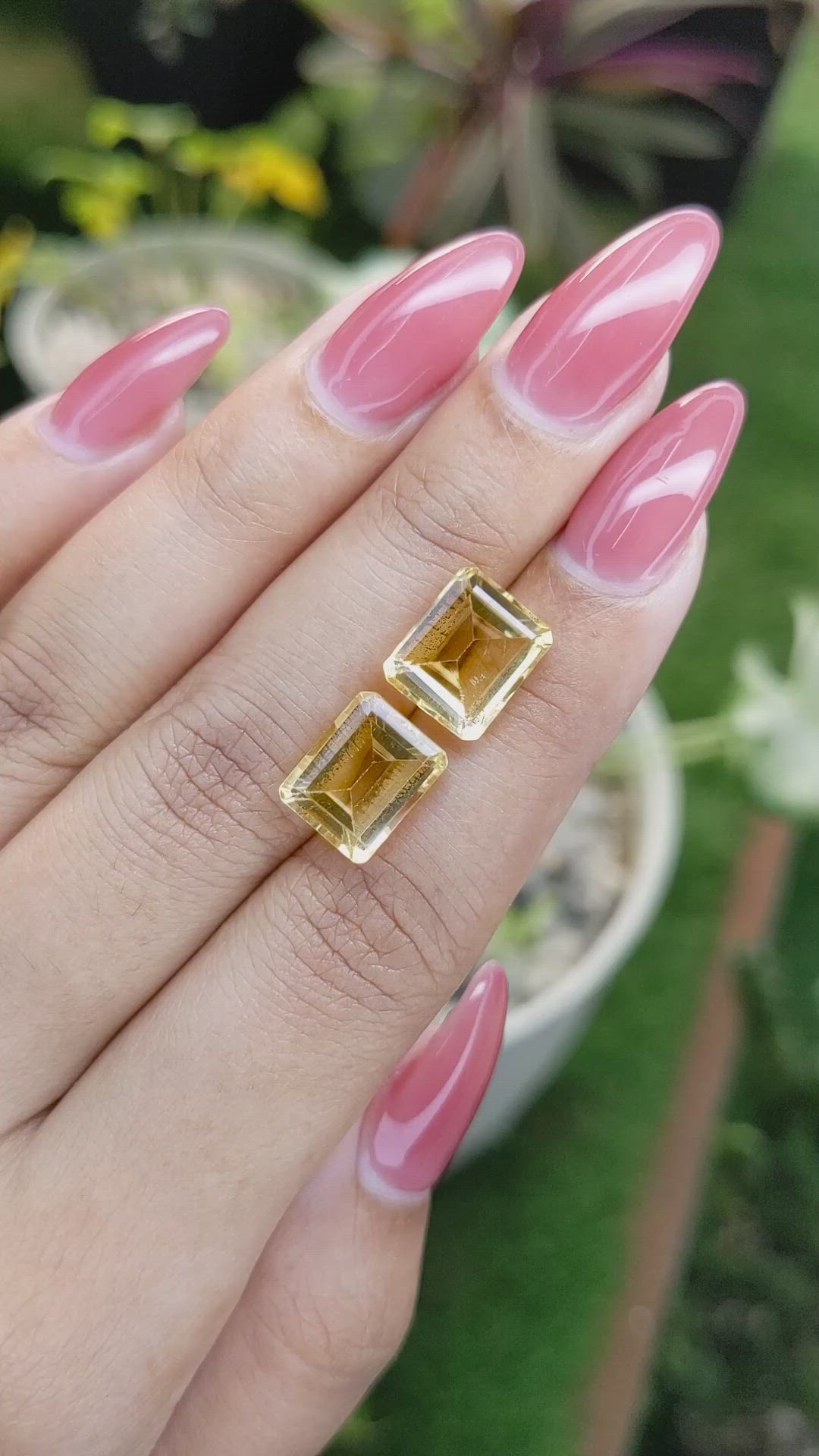 8.22 Ct.Tw.Total Carat Weight Citrine Pair from Brazil Size Video